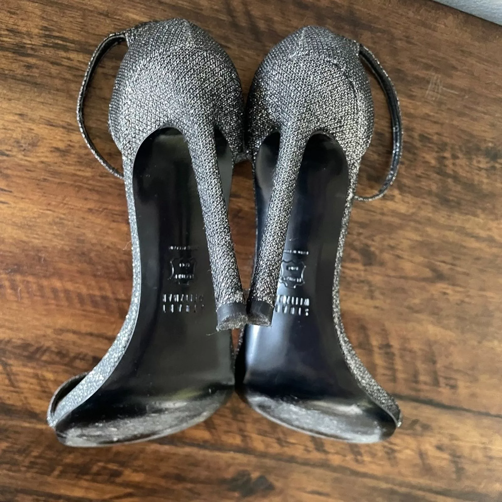 Stuart Weitzman Boots stuart weitzman nudist gray silver sparkly metallic heel