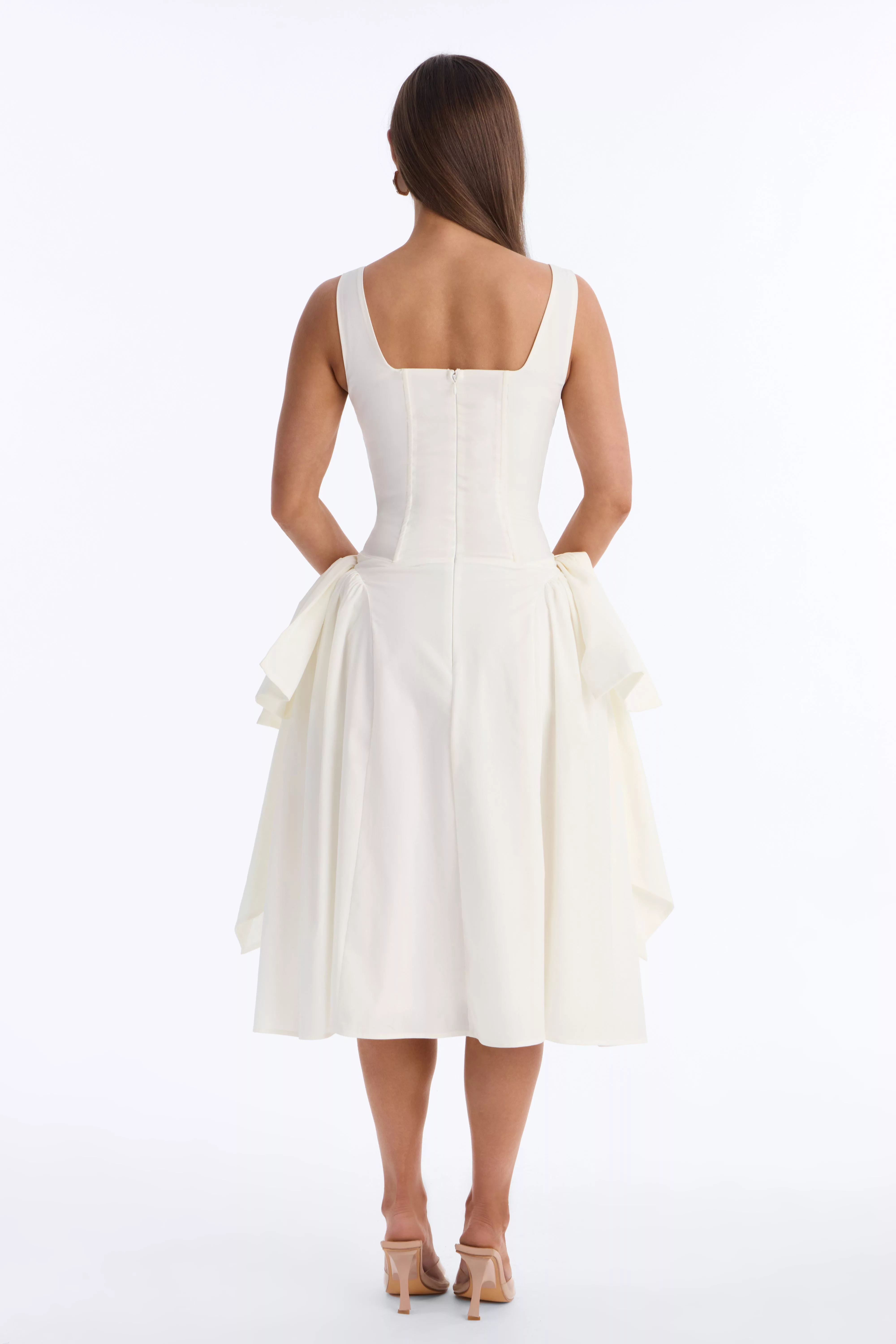 Get Ur Bow On Midi Dress - White