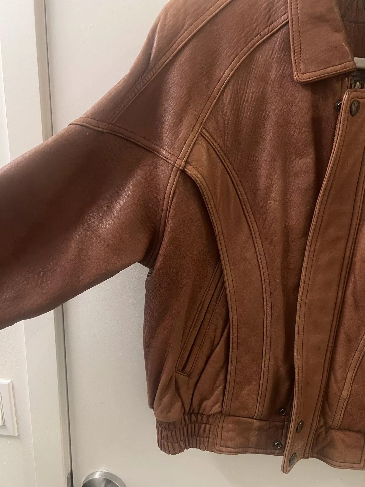 Vintage Leather Jackets Vintage Cropped leather jacket Brown