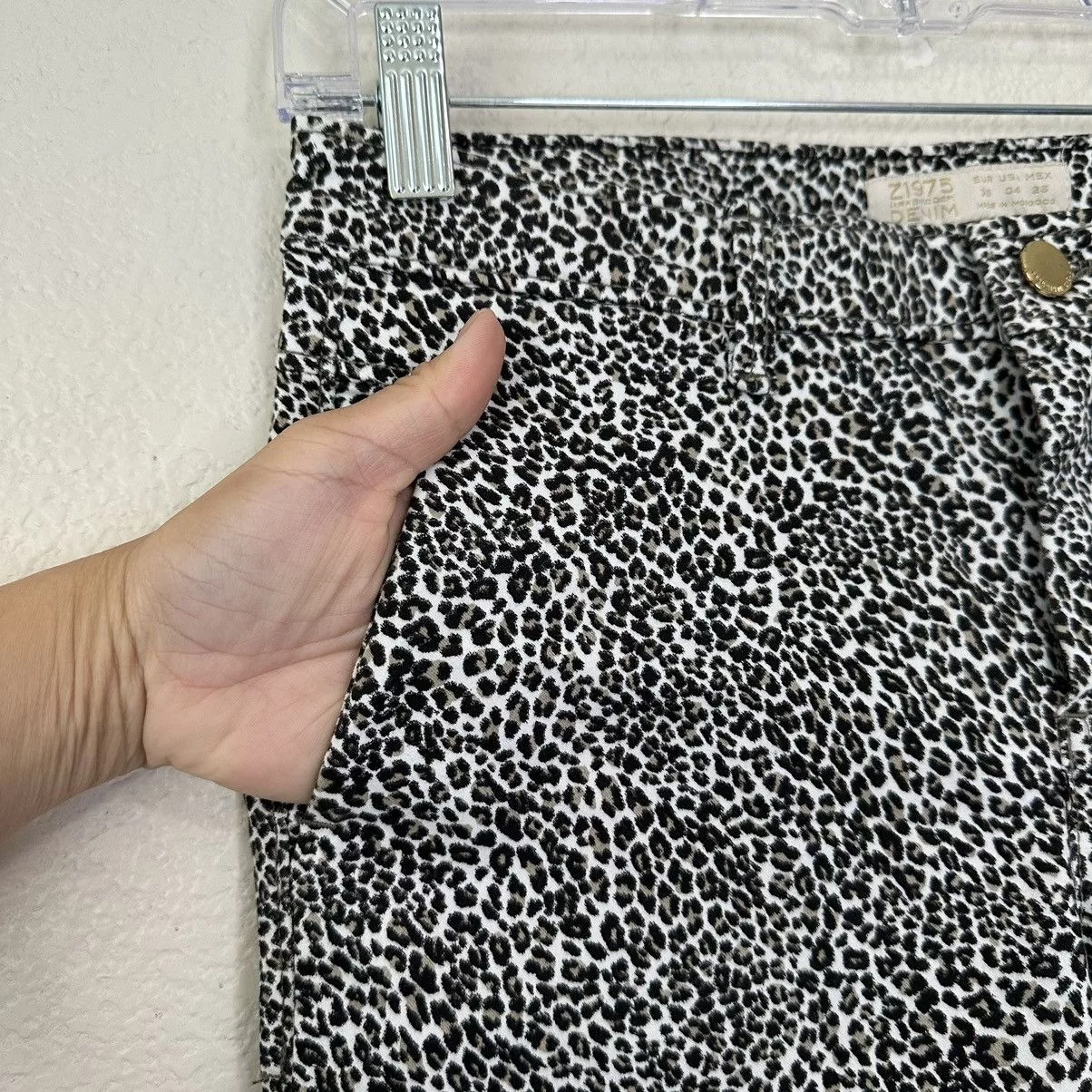 Zara Jeans Zara Basic Denim Z1975 Leopard Skinny Jeans Multi