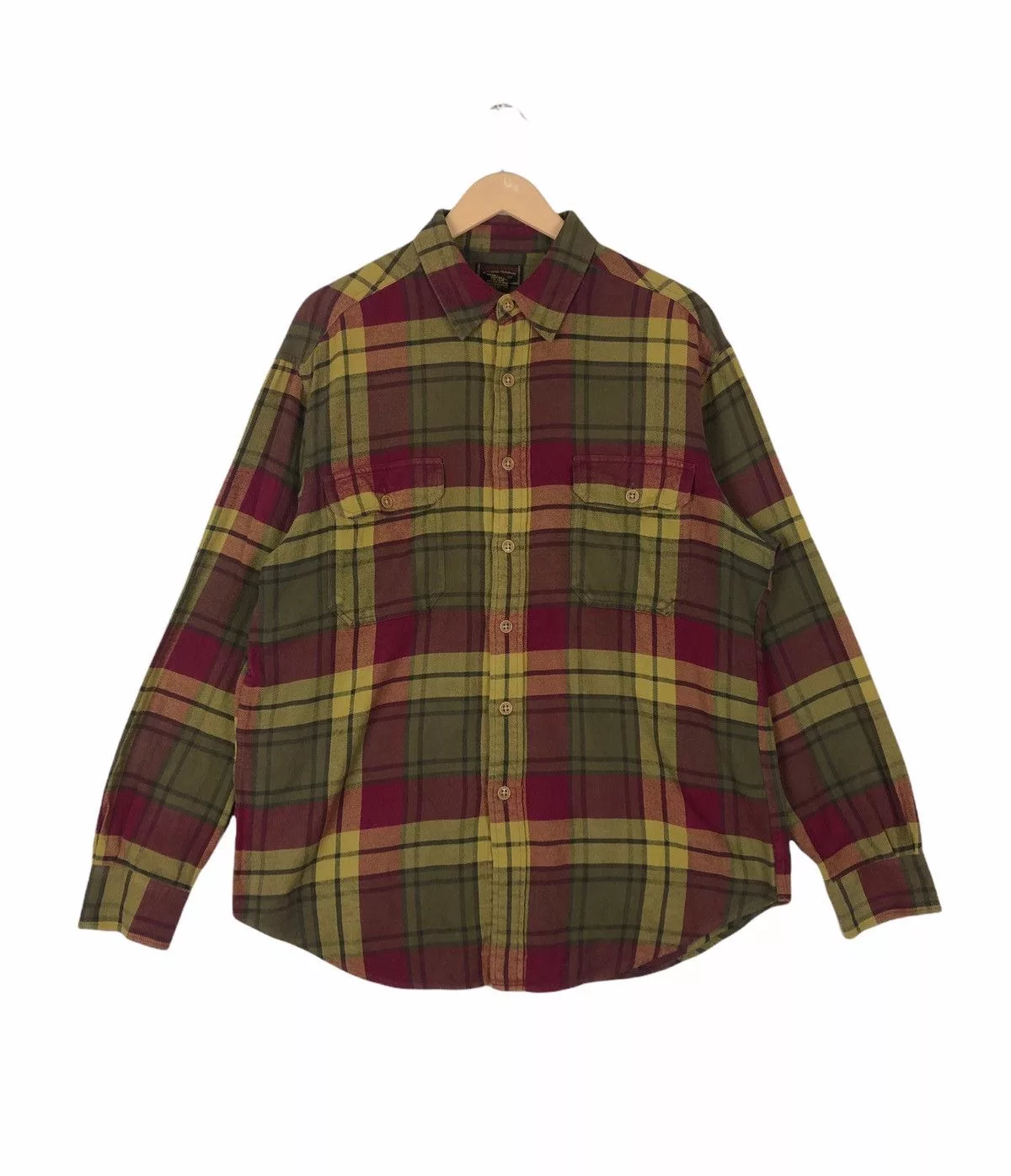 Flannel Shirts Button Ups Flannel × Japanese Brand Flannel Lucky Brand Retro Classic Plaid Button Ups Shirt Multi Streetwear