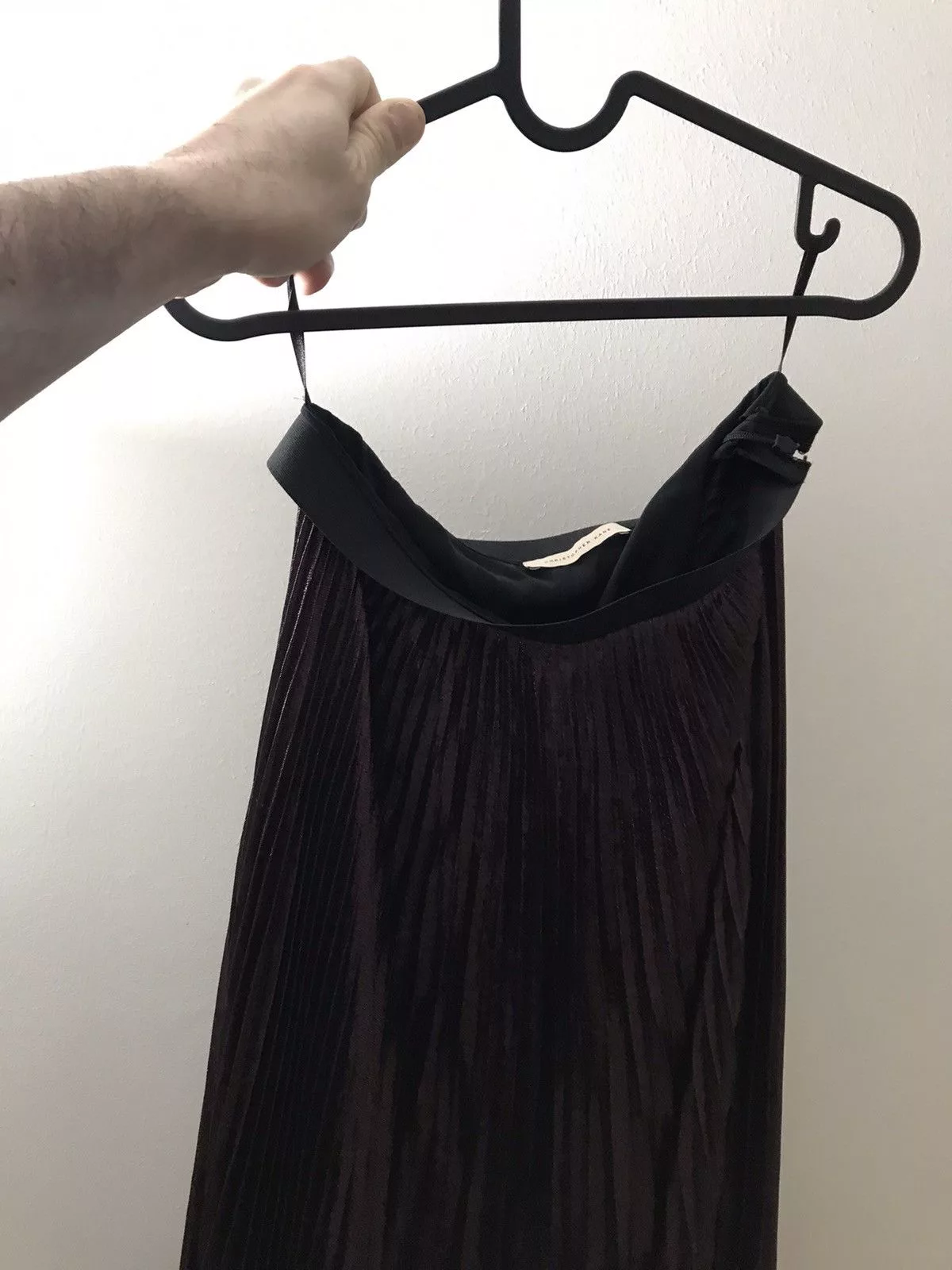 Christopher Kane Maxi Skirts Christopher Kane High-Wasted Pleated Lamé Maxi Skirt Purple