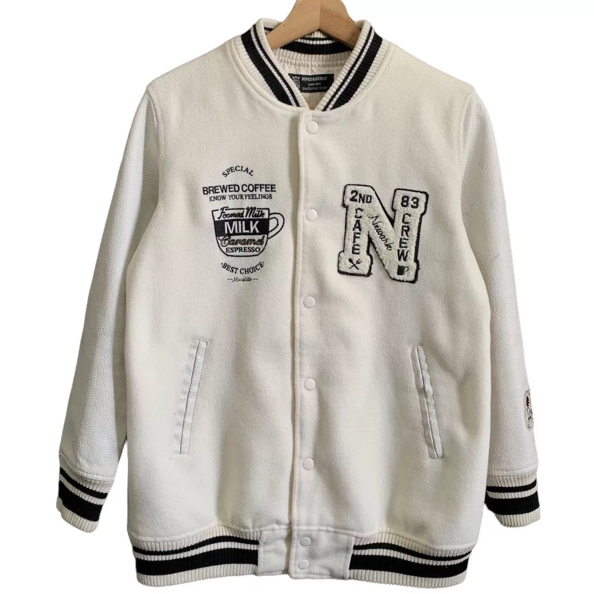 Other Light Jackets Other Brewer Coffee Varsity Jacket White Vintage