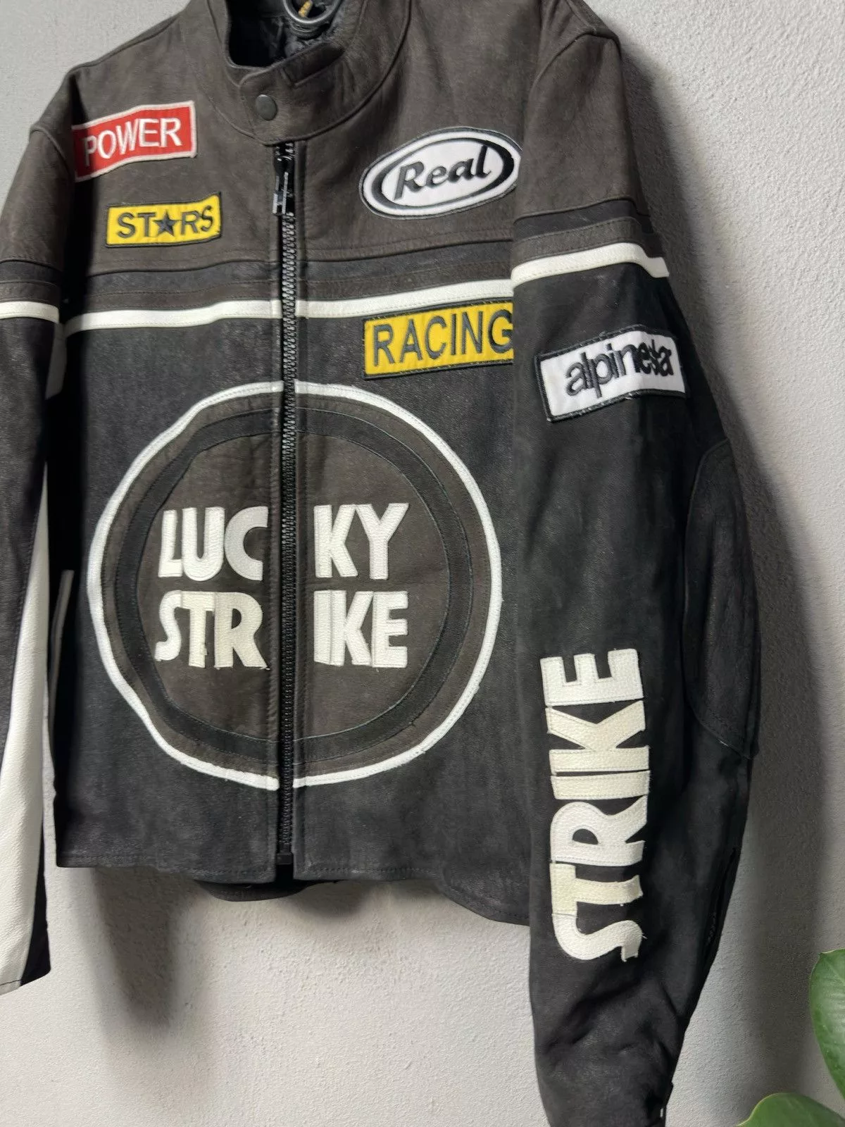 Vintage Leather Jackets Vintage Lucky strike 90s Leather Jacket Black