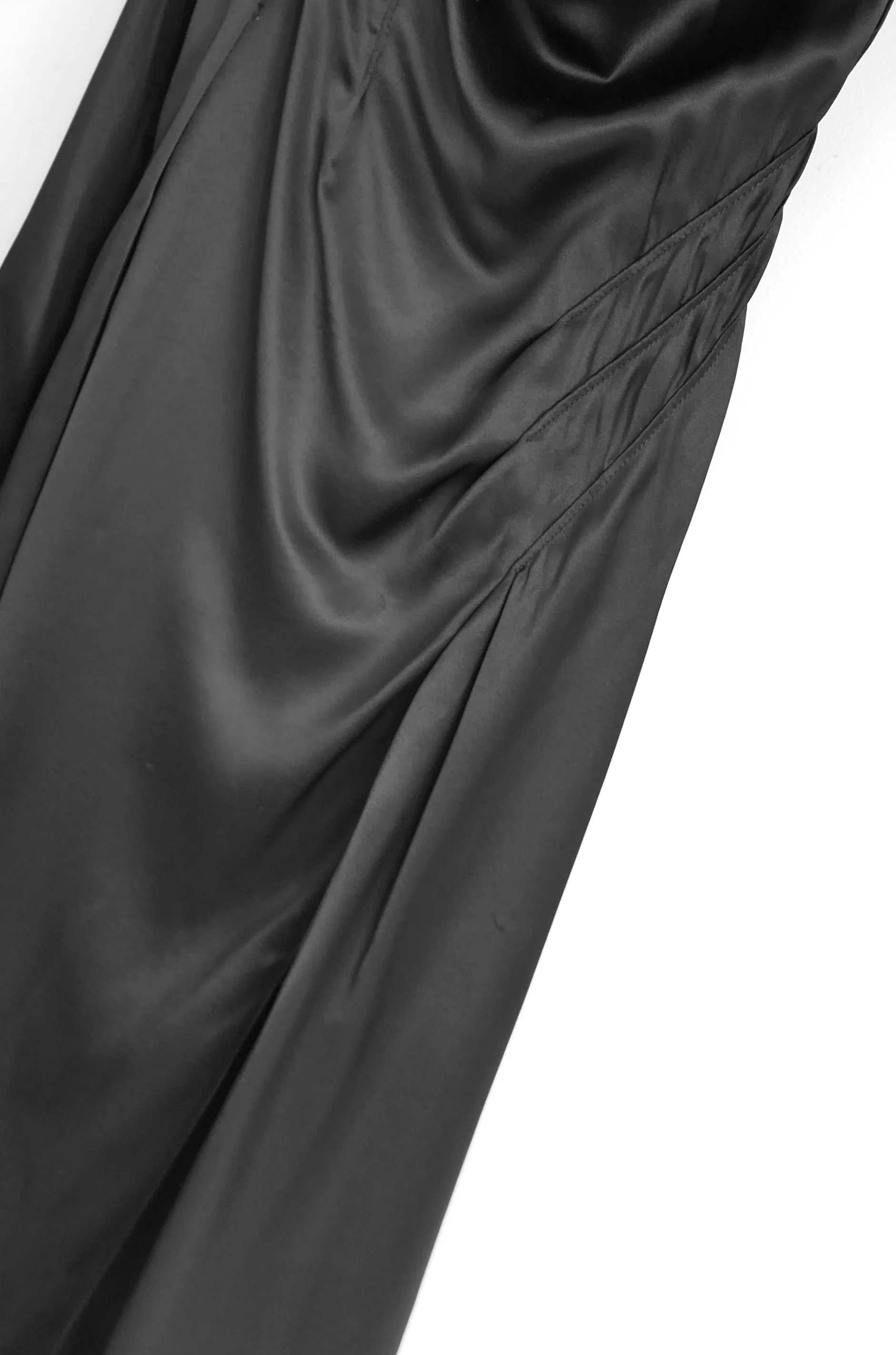 Versace Midi Dresses Versace SS19 black silk double layer slip dress