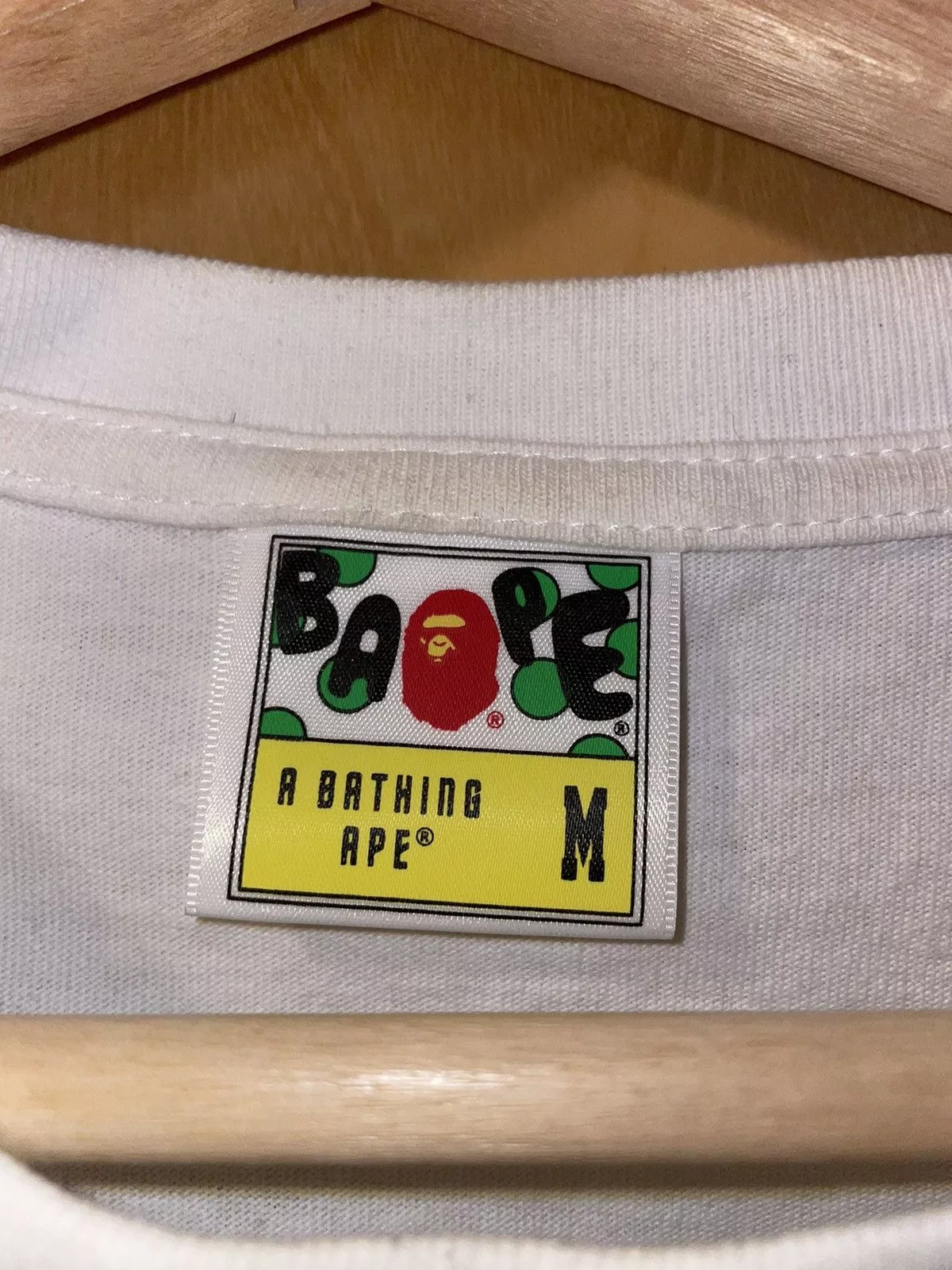 Bape Short Sleeve T Shirts Bape ABC Camo College Tee White