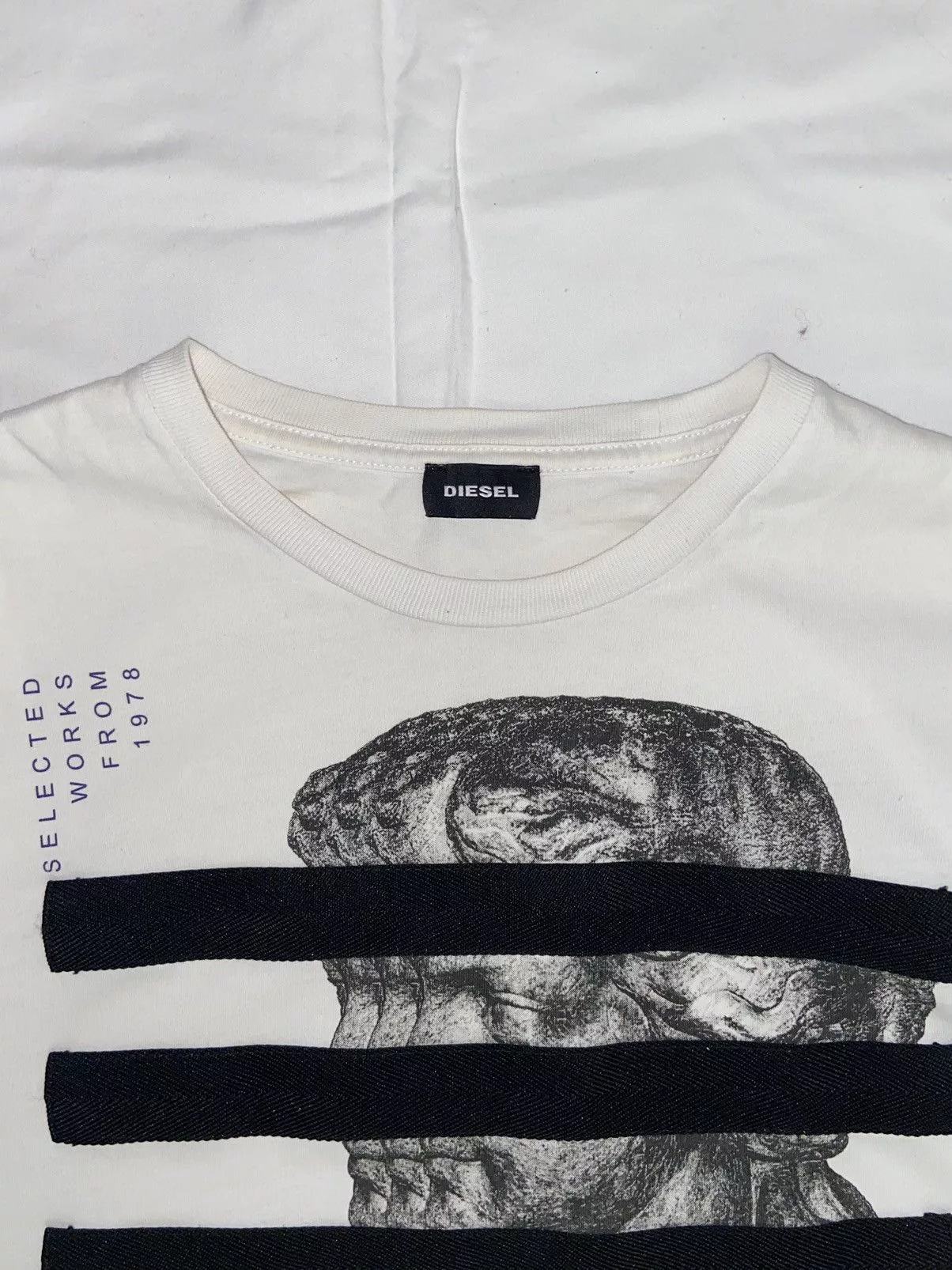 Diesel Short Sleeve T Shirts Diesel × Vintage Rare Diesel white t shirt big logo y2k avant garde Streetwear
