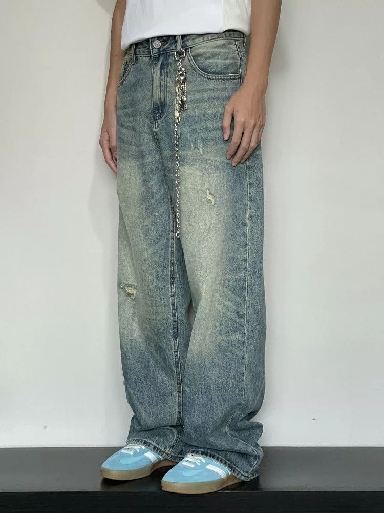 Jean Denim Jean × Vintage washed baggy y2k damaged faded jeans Blue