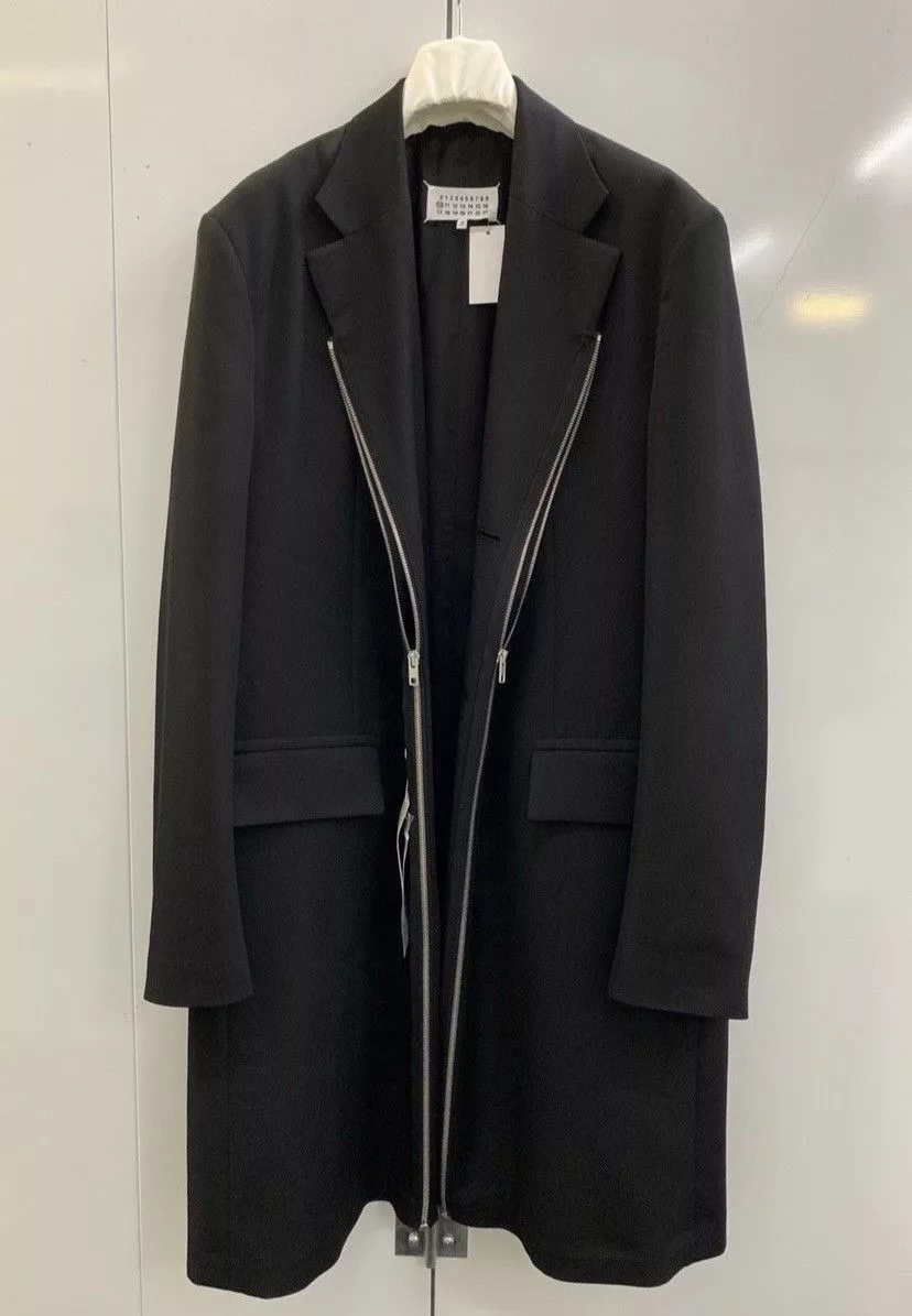 Maison Margiela Light Jackets Maison Margiela Double Breasted Coat Black