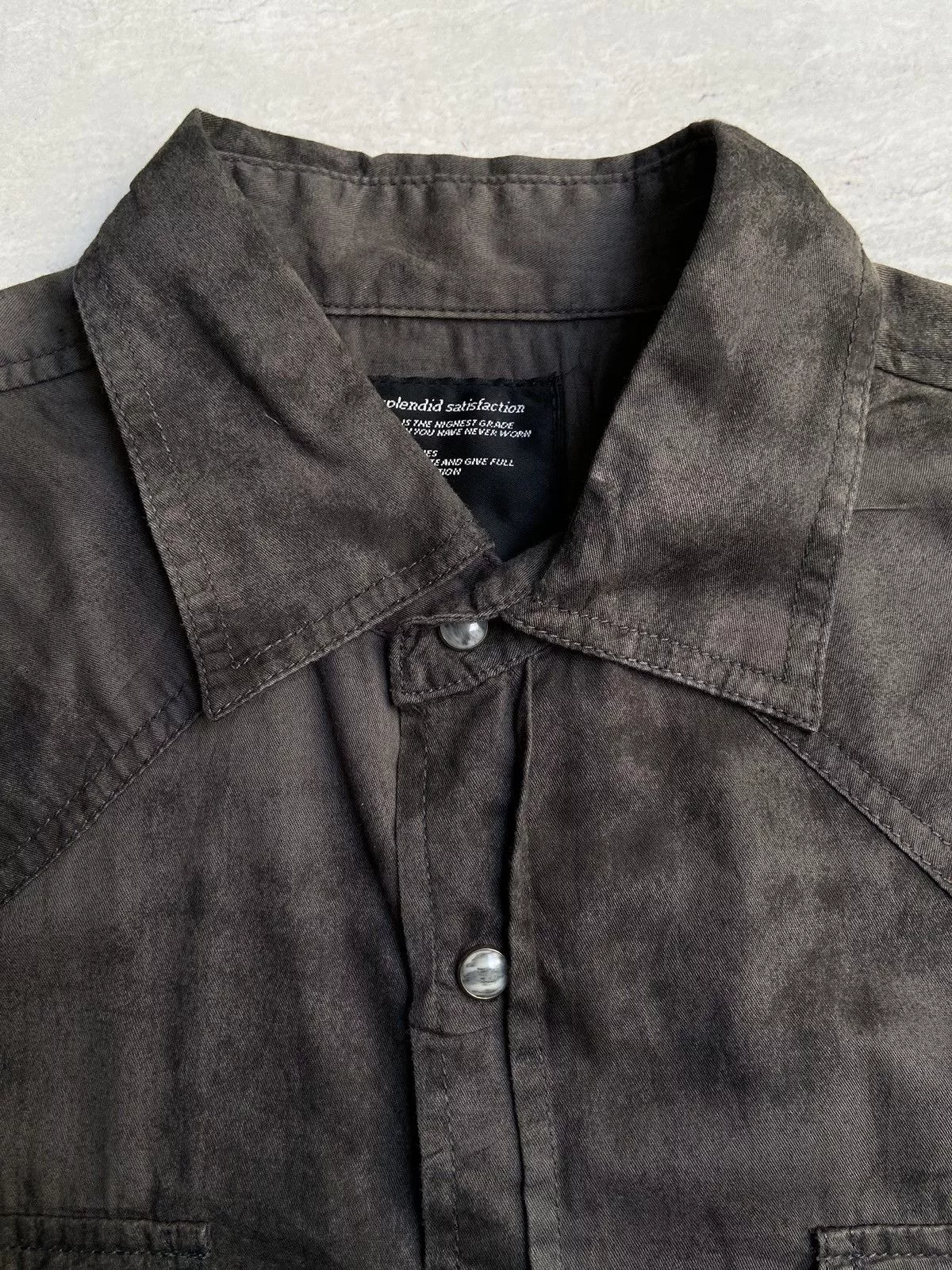 Designer Shirts Button Ups Designer × Japanese Brand × Seditionaries SPLENDID SATISFACTION Tie Dye Patterned Laces Shirt Black