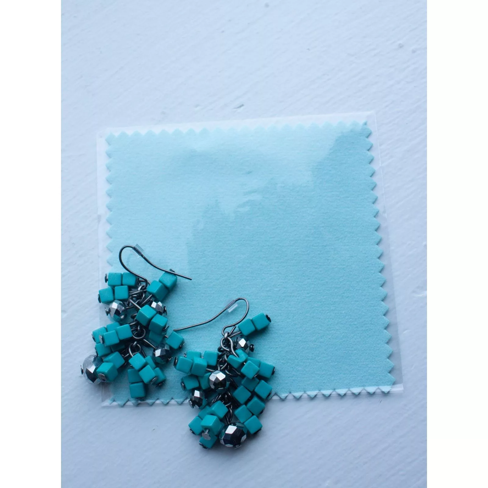 Vintage Earrings Vintage Turquoise Cluster Earrings Dangly circa Mid-2000s Blue