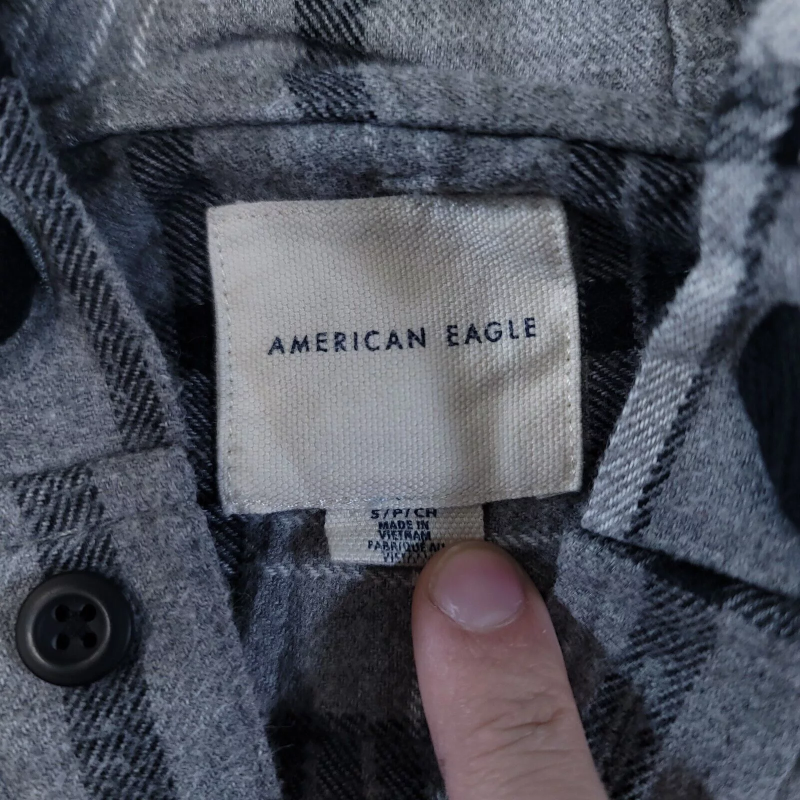 American Eagle Outfitters Light Jackets American Eagle Outfitters American Eagle Casual Button Up Hoodie Men Size S Gray Plaid