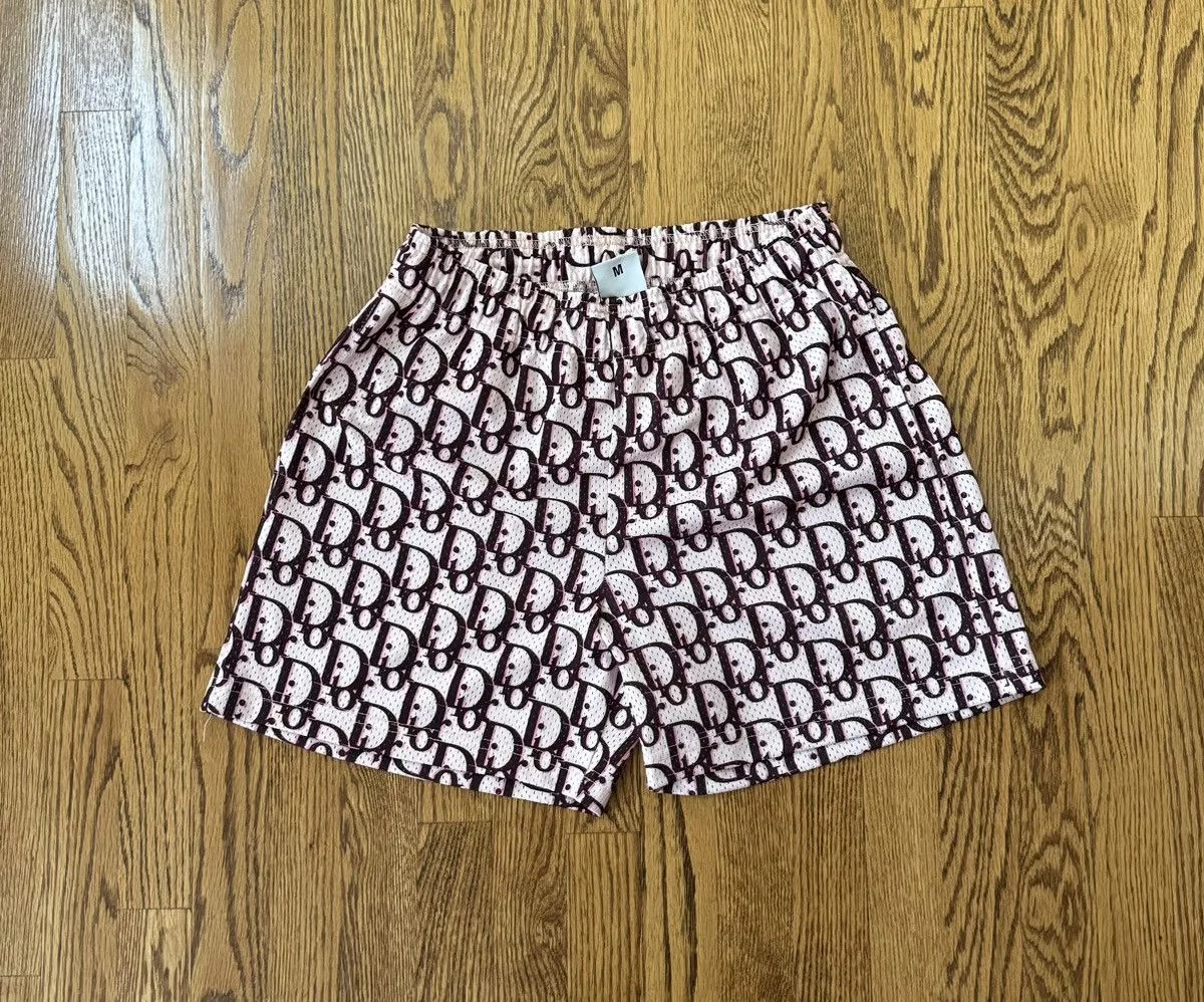 Bravest Studios Shorts Bravest Studios Pink Burgundy Oblique Mesh Shorts- Medium