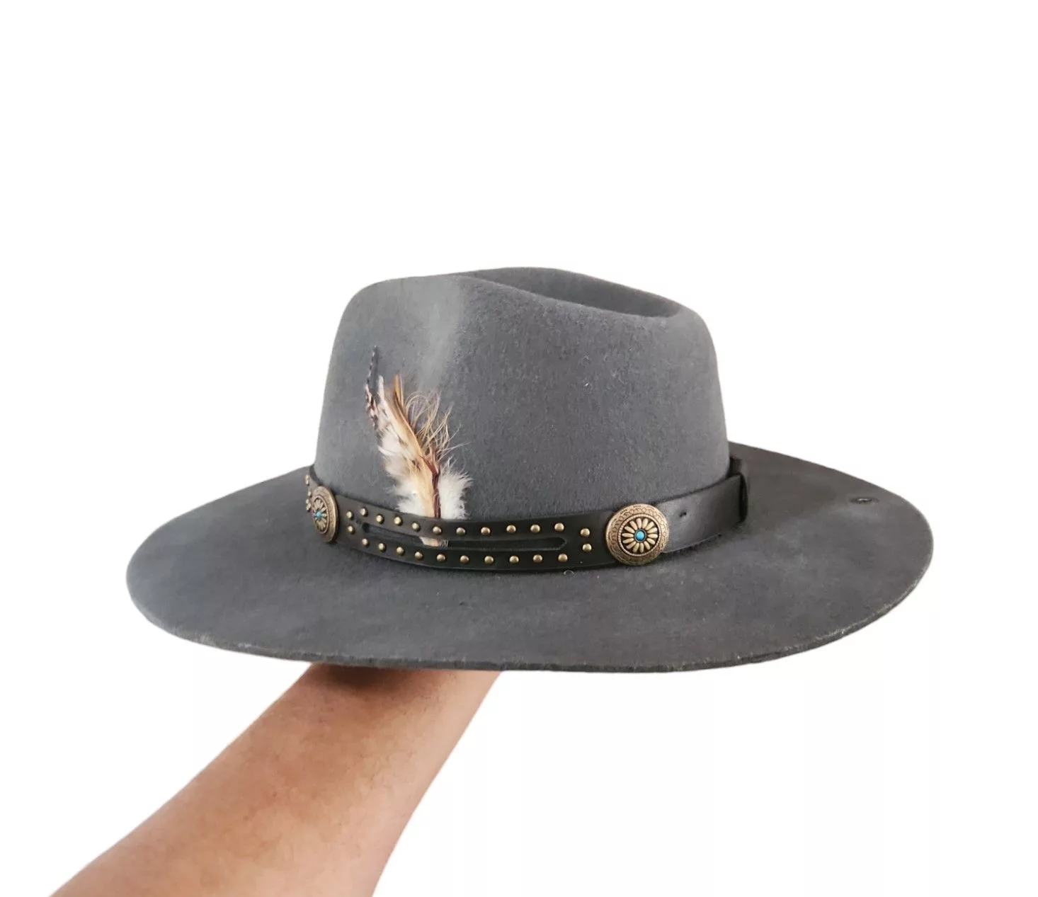 Other Hats Other Peter Grimm Apache Hat Gray wide stiff brim style S/M Vintage