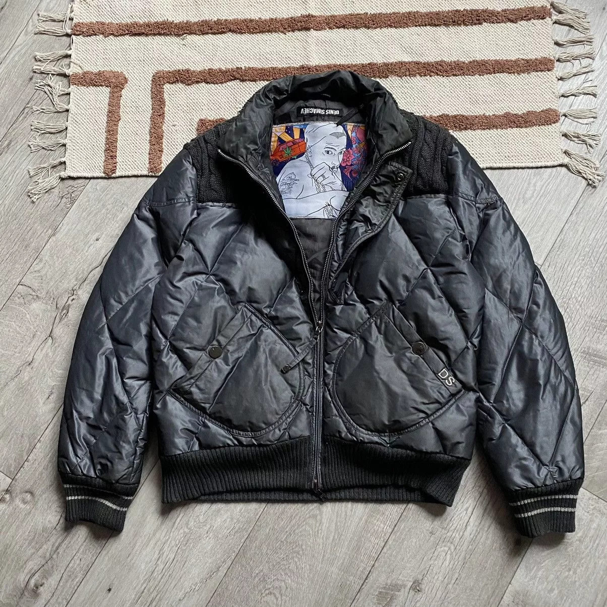 Denis Simachev Bombers Denis Simachev × Designer DENIS SIMACHEV DESIGNER NYLON DOWN PUFFER JACKET Gray