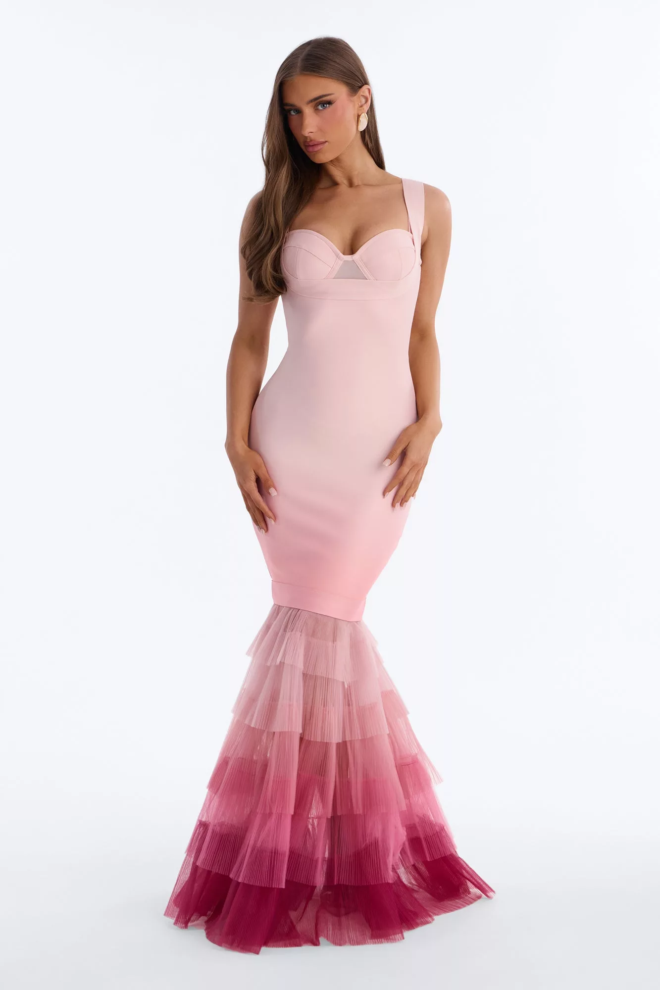 Loss For Words Bandage Gown - Pink/combo