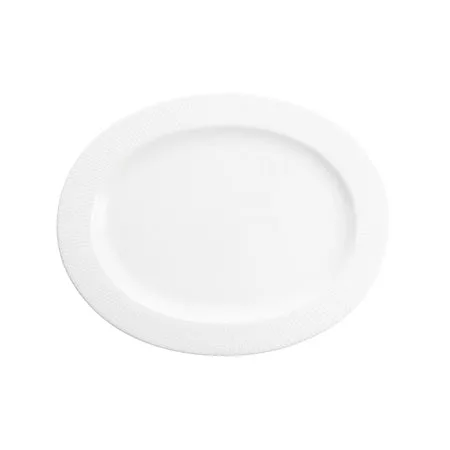 Amanda White Embossed Oval Platter 14"