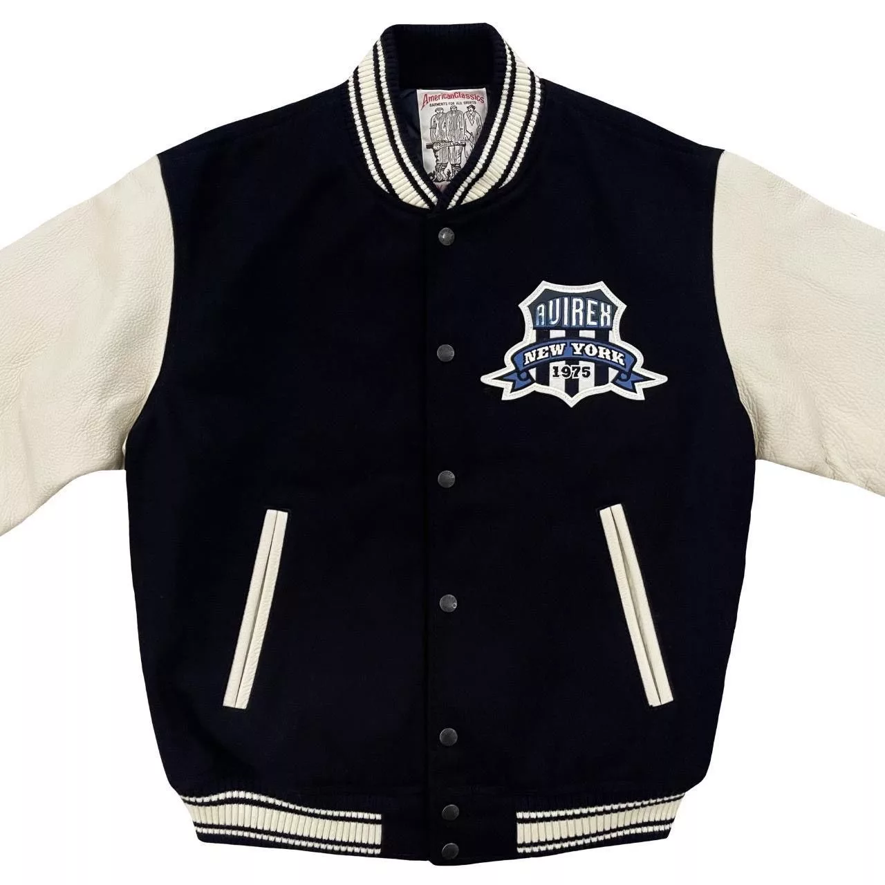 Avirex Leather Jackets Avirex Leather Varsity Jacket Blue