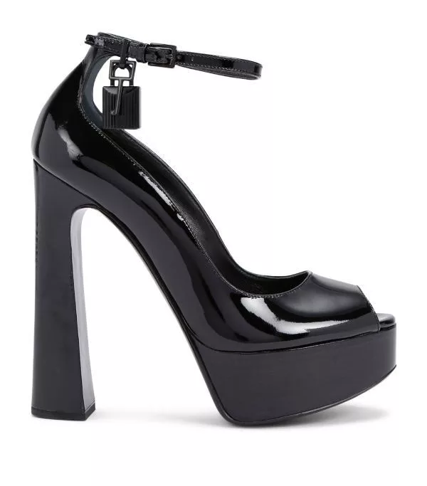 Tom Ford Heels Tom Ford o1loc1c0624 W3112L Padlock Peep-Toe Pumps in Black