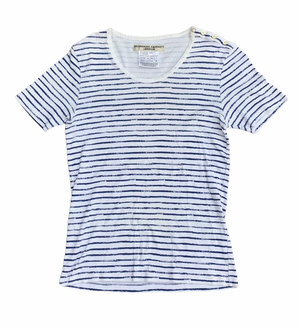 Designer Short Sleeve T Shirts Designer × Katharine Hamnett London Katharine Hamnett London stretchable stripes tee Multi