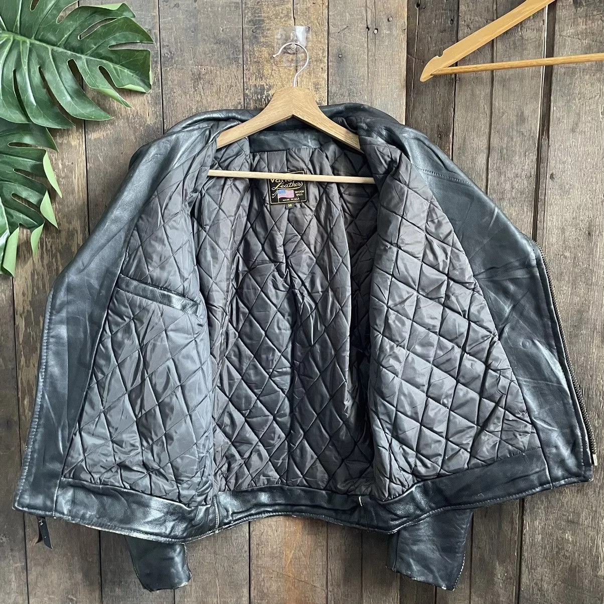 Vanson Leathers Leather Jackets Vanson Leathers × Vintage Vintage Vanson Leather Double Collar Leather Jacket Black