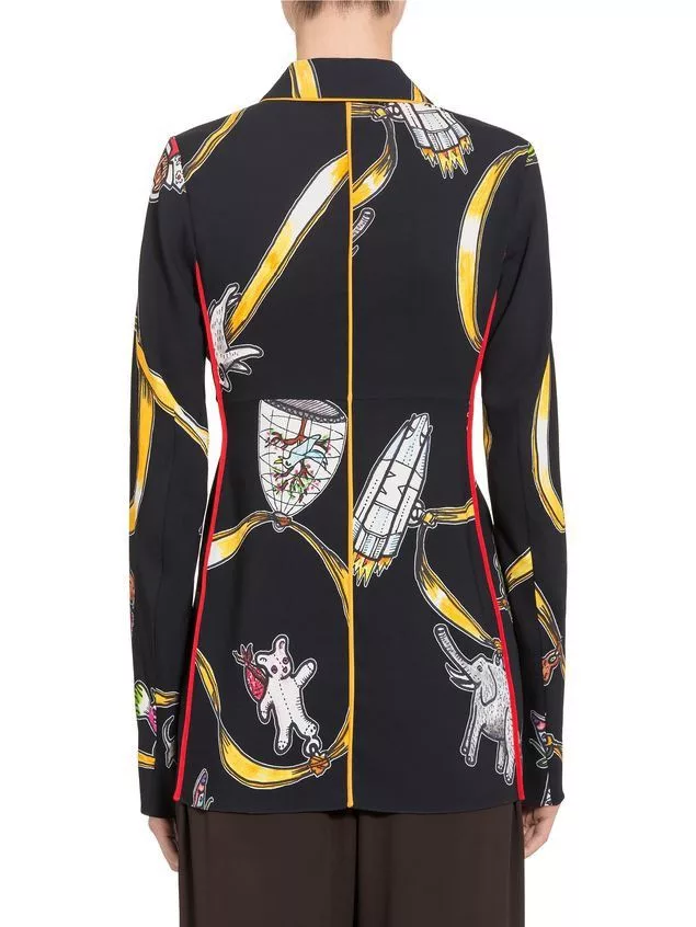 Marni Button Ups Marni viscose shirt X Frank Navin Cracker Jacks print Black