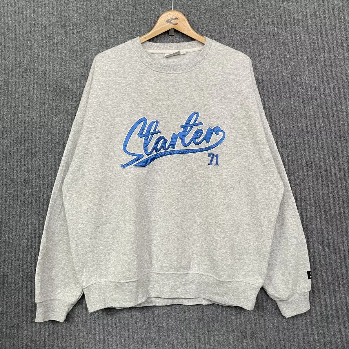 Starter Sweatshirts Hoodies Starter × Vintage Vintage Y2K Starter Embroidery Spell Out Baggy Crewneck Gray