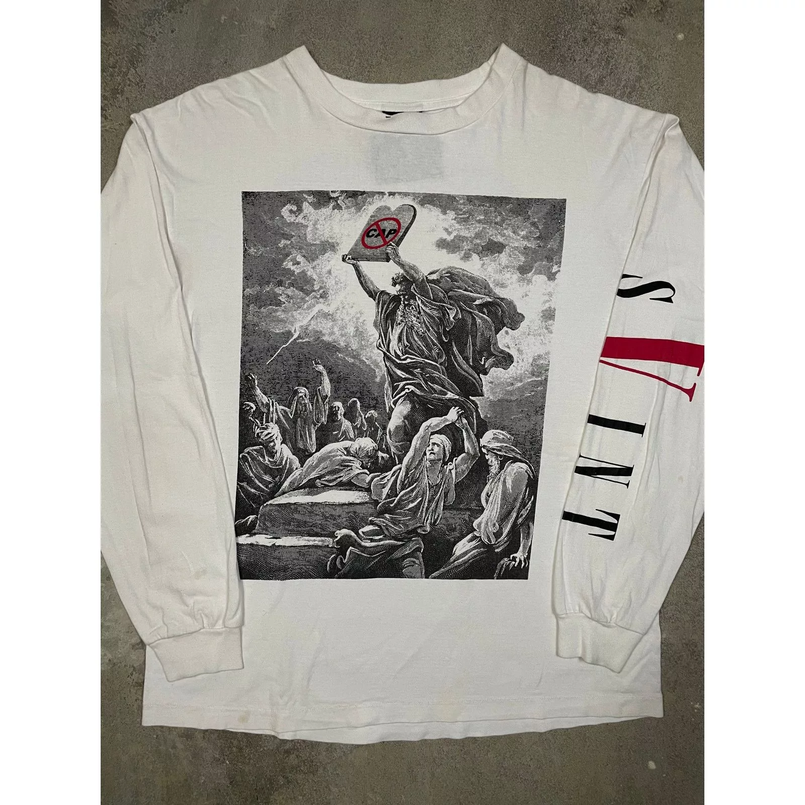 Vlone Short Sleeve T Shirts Saint MXXXXXXX VLONE No Cap LS Tee White Large Used