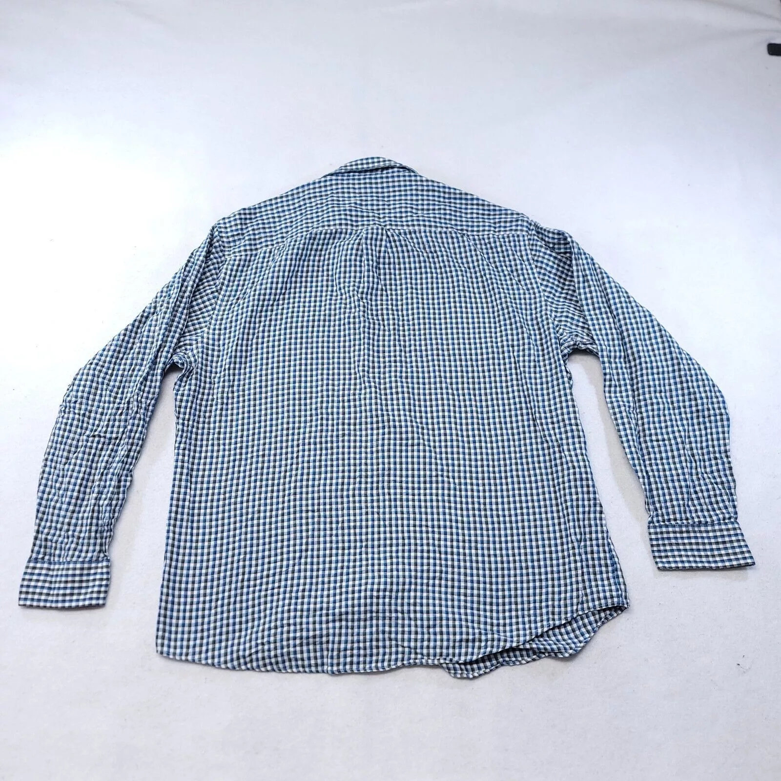 Van Heusen Shirts Button Ups Van Heusen Gingham Flannel Button Up Shirt Mens Size XL Blue