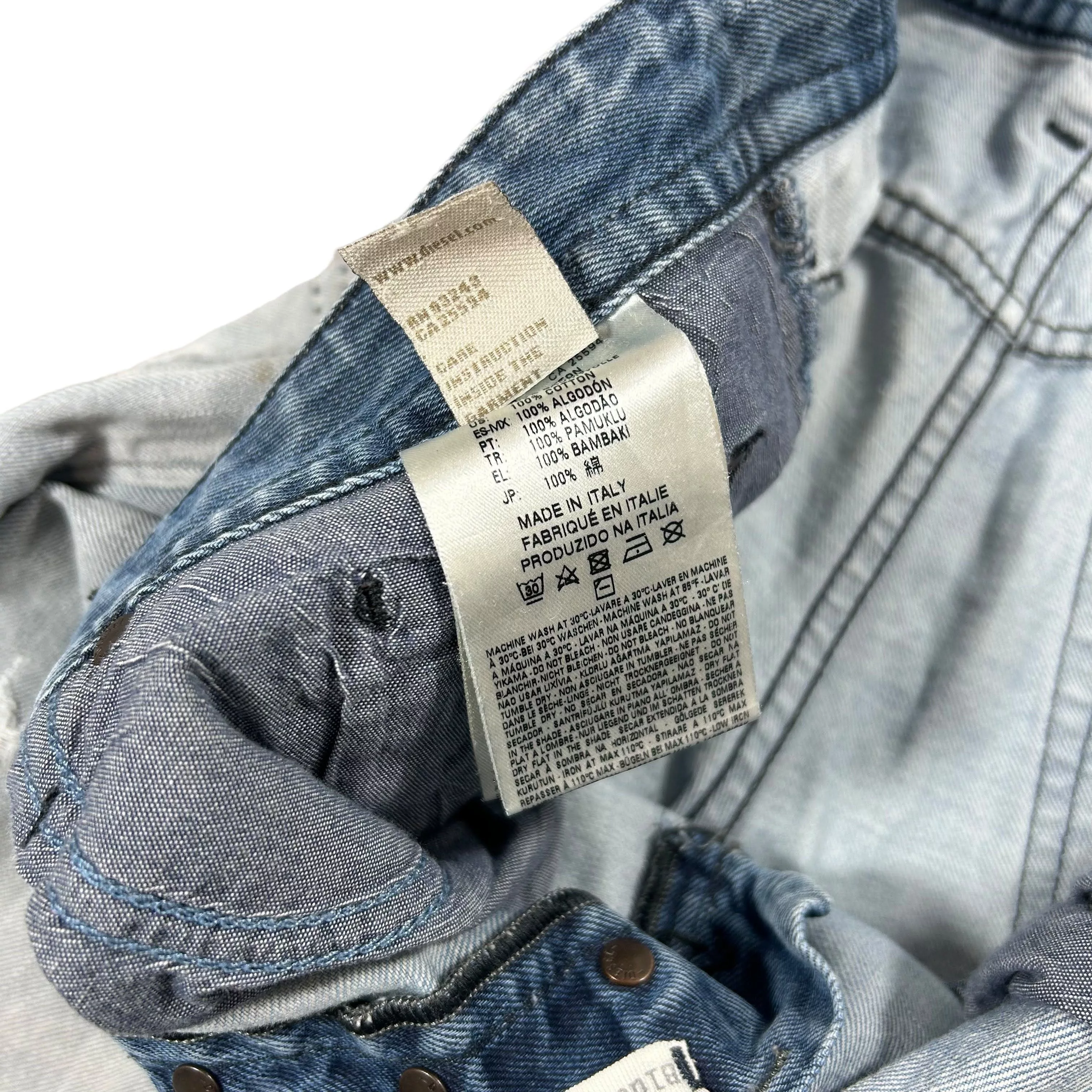 Diesel Denim Diesel Buster Regular Tapered Blue Distressed Denim W30L32