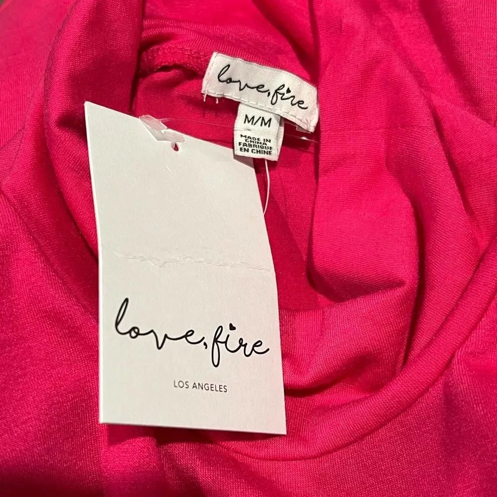 Designer Blouses Designer NWT Live fire turtleneck pink bodysuit