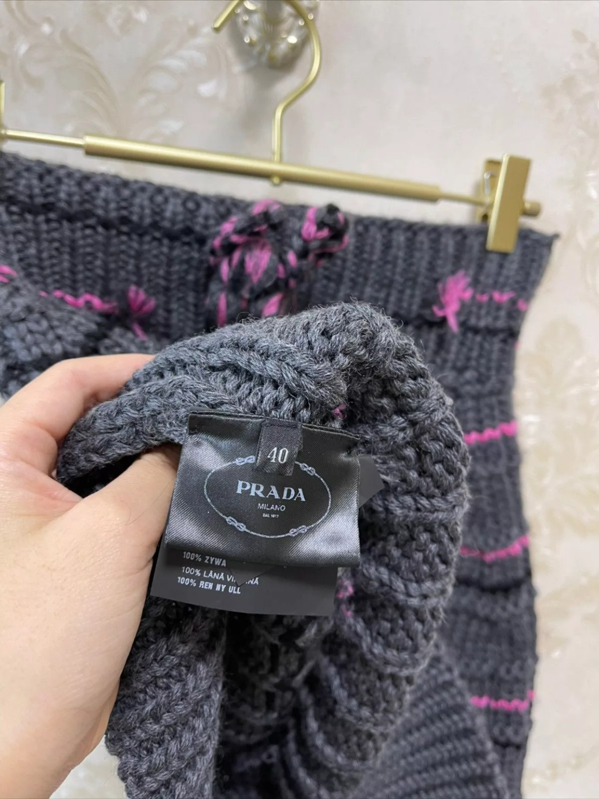 Prada Mini Skirts PRADA KNITTED MINI SKIRT Gray
