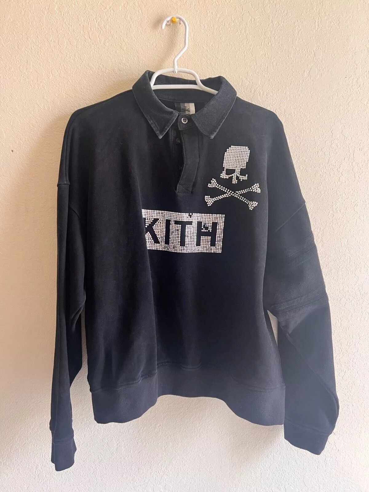 Kith Polos Kith × Mastermind Japan Kith x Mastermind Rugby Polo Shirt Embellished Swarovski Black