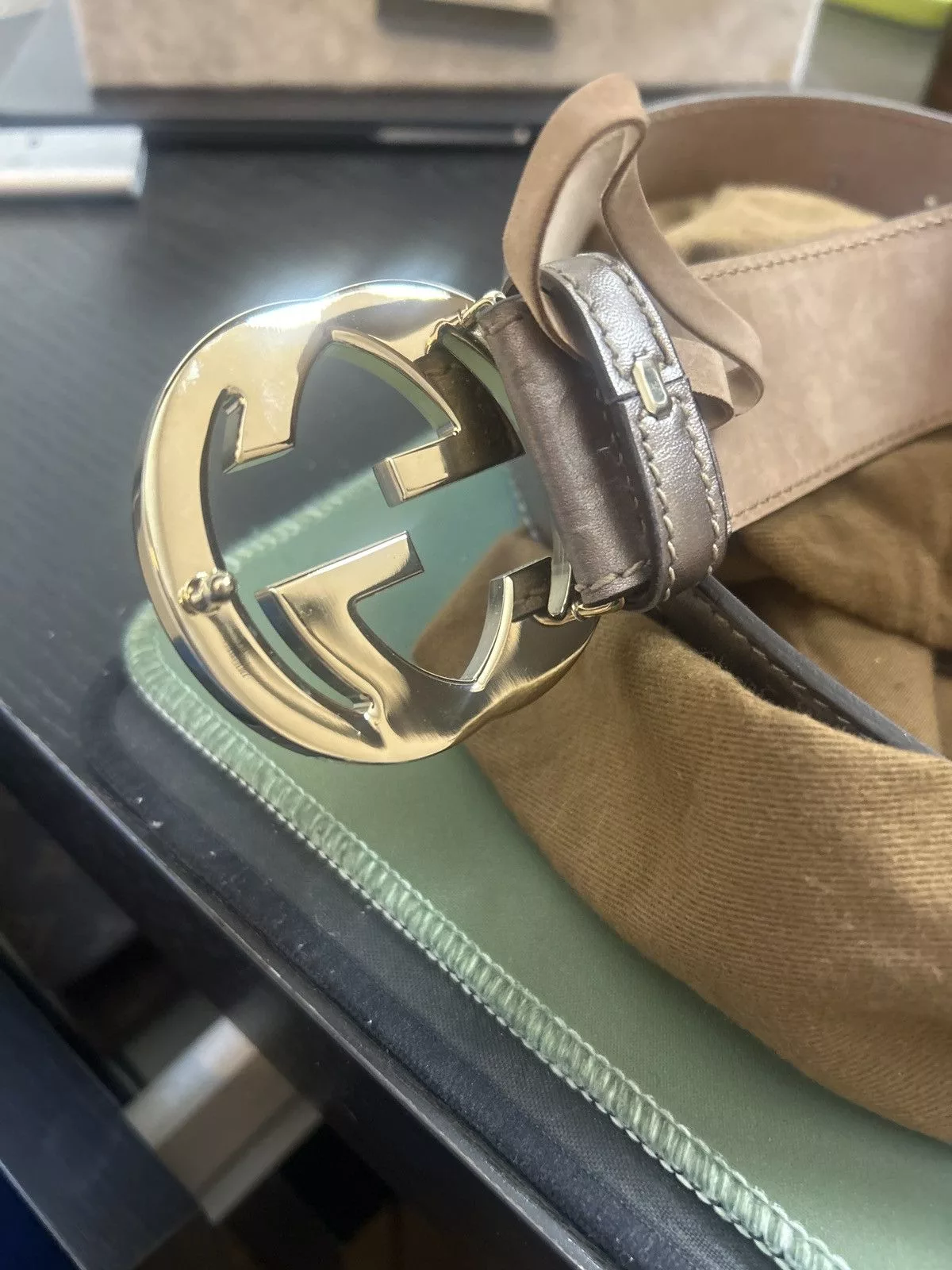 Gucci Belts Gucci purple leather belt