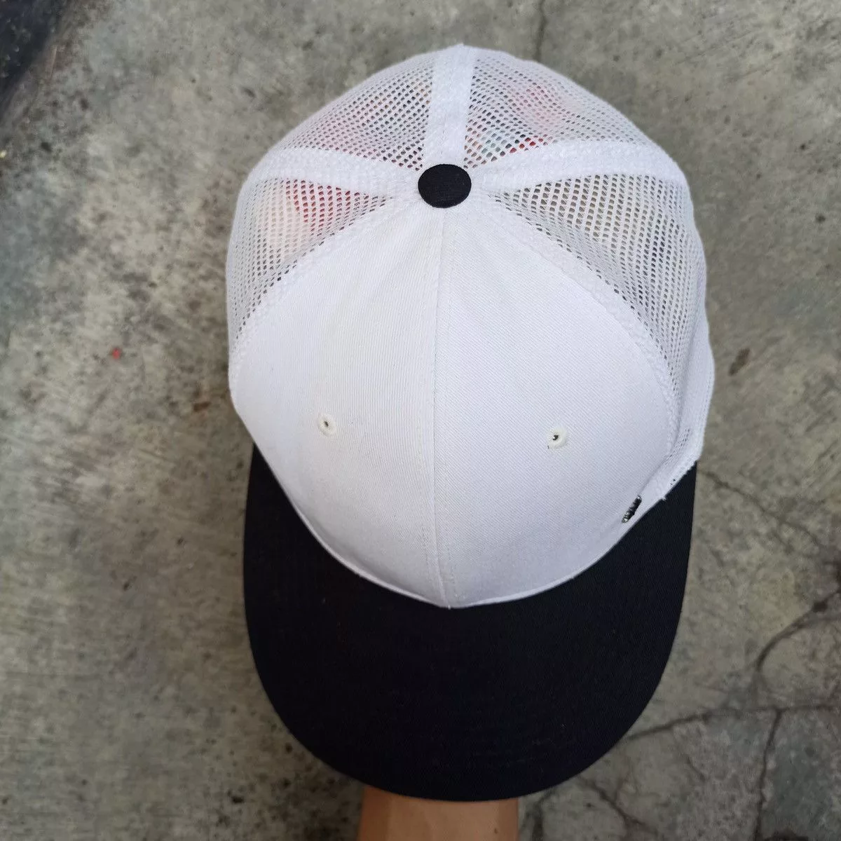 Unsound Rags Hats Unsound Rags SICK oversize trucker hat by mqum with gothic logo pin White Vintage