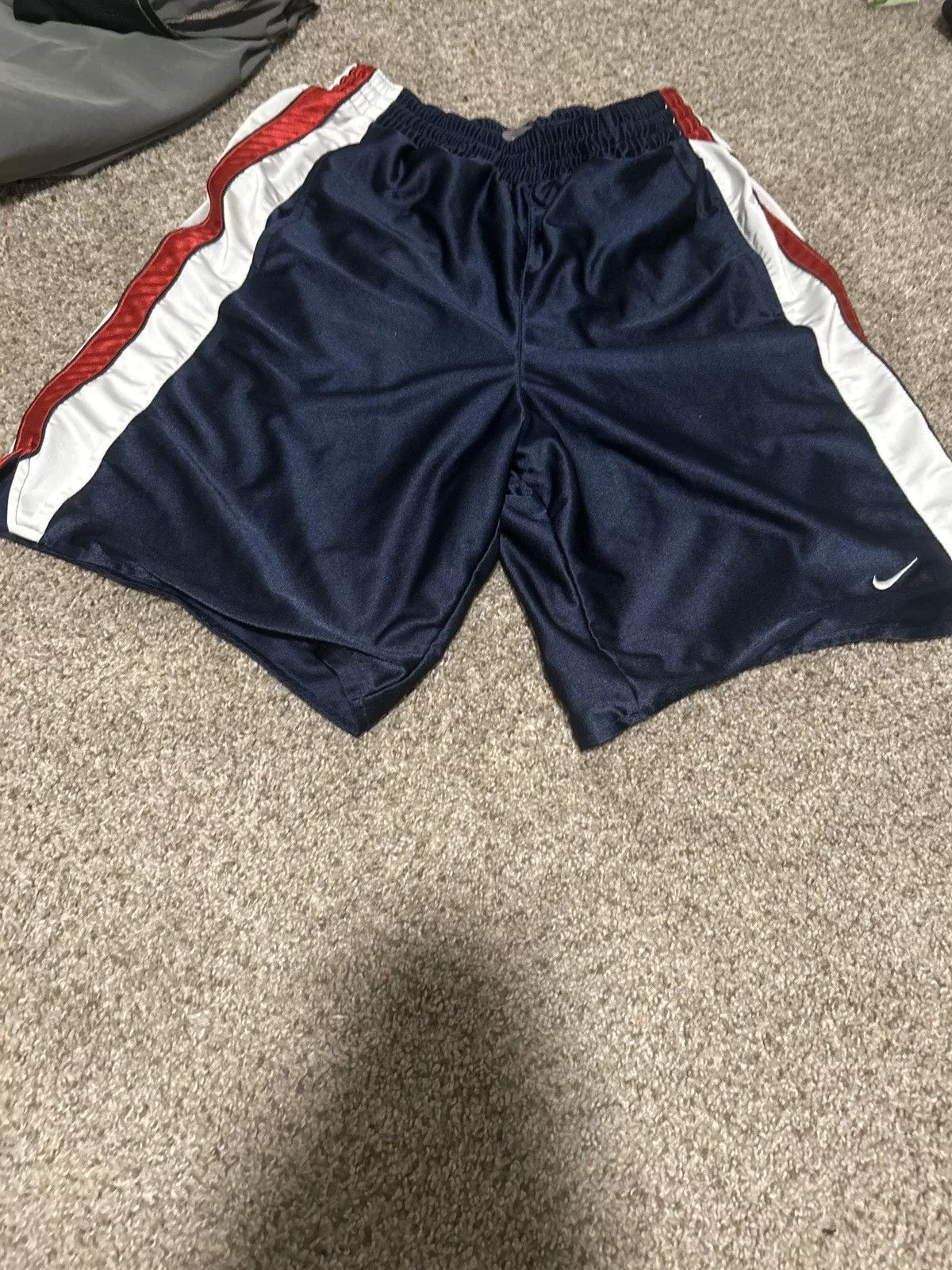Nike × Vintage blue white and red nike shorts