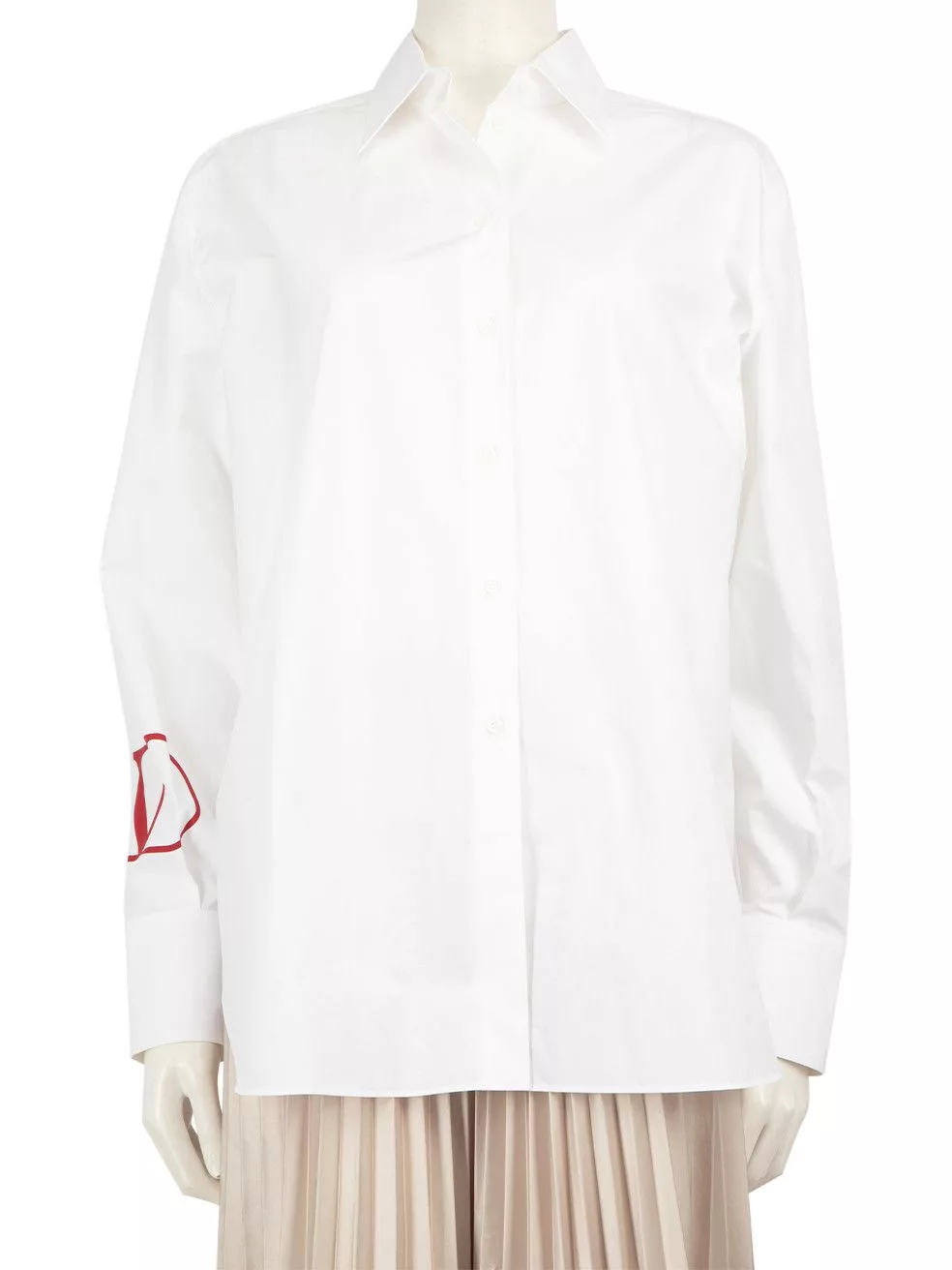 Valentino Blouses Valentino White V-Logo Shirt