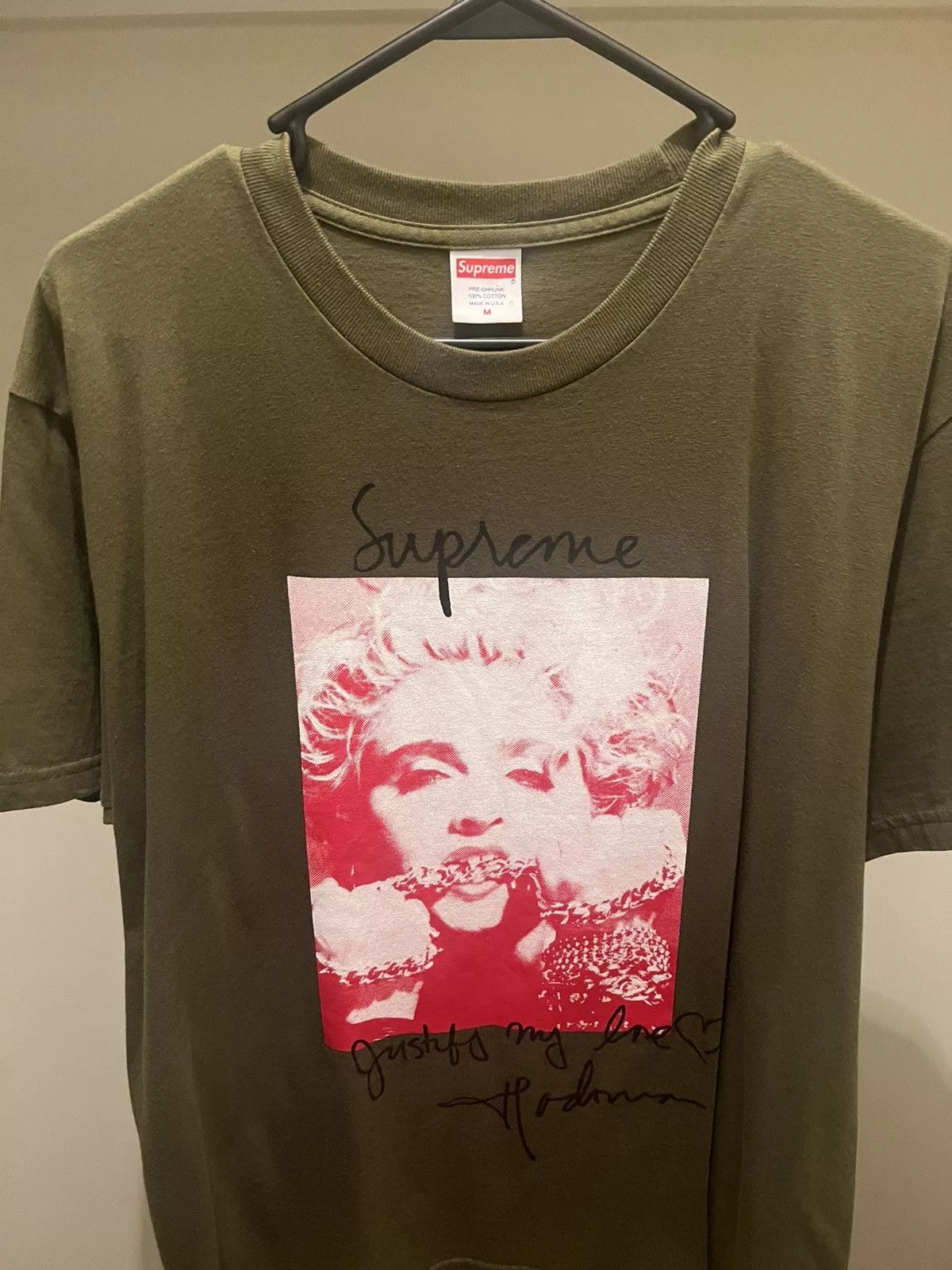 Supreme Short Sleeve T Shirts Supreme Madonna Tee Green