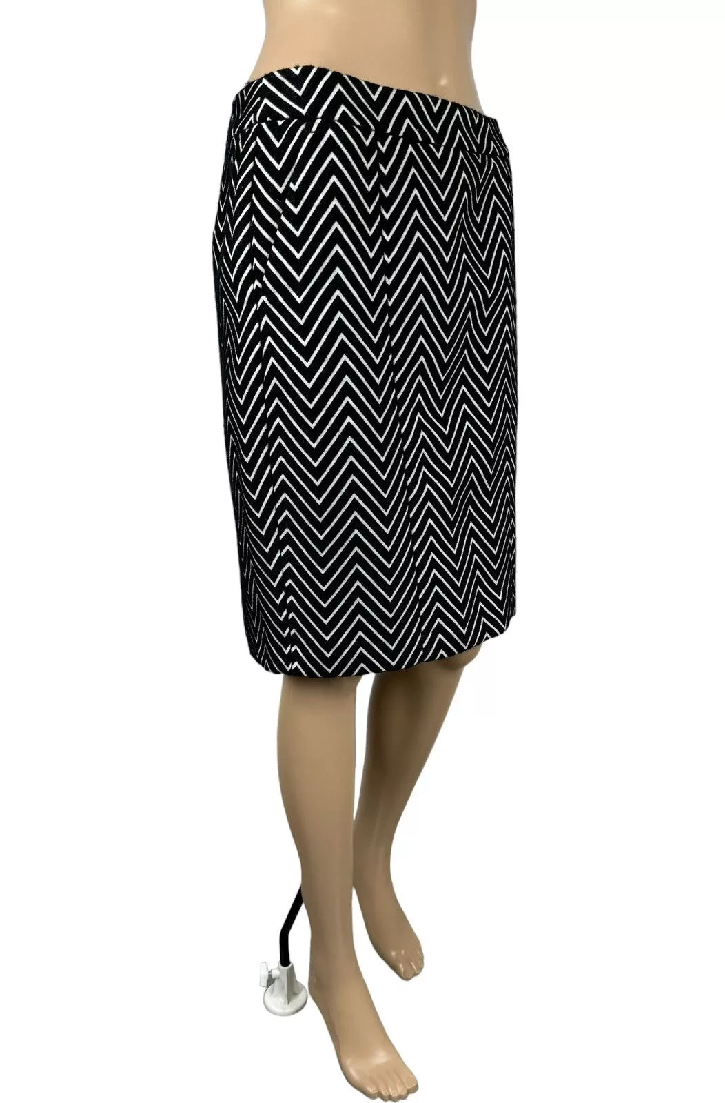 MAX&Co. Midi Skirts MAX&Co. Max&Co Pencil Skirt Zigzag Striped Wool-Polyester size US4 Black
