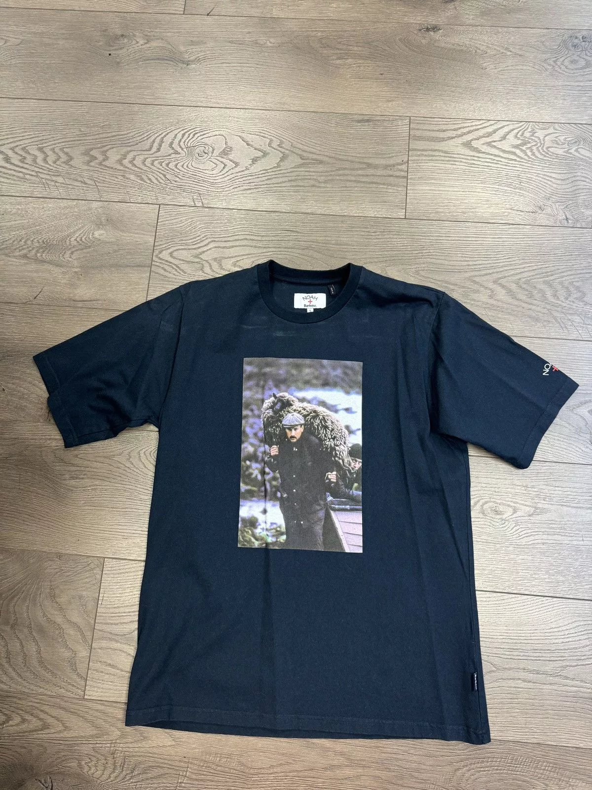 Barbour Short Sleeve T Shirts Barbour × Noah Noah x Barbour t shirt size small Blue