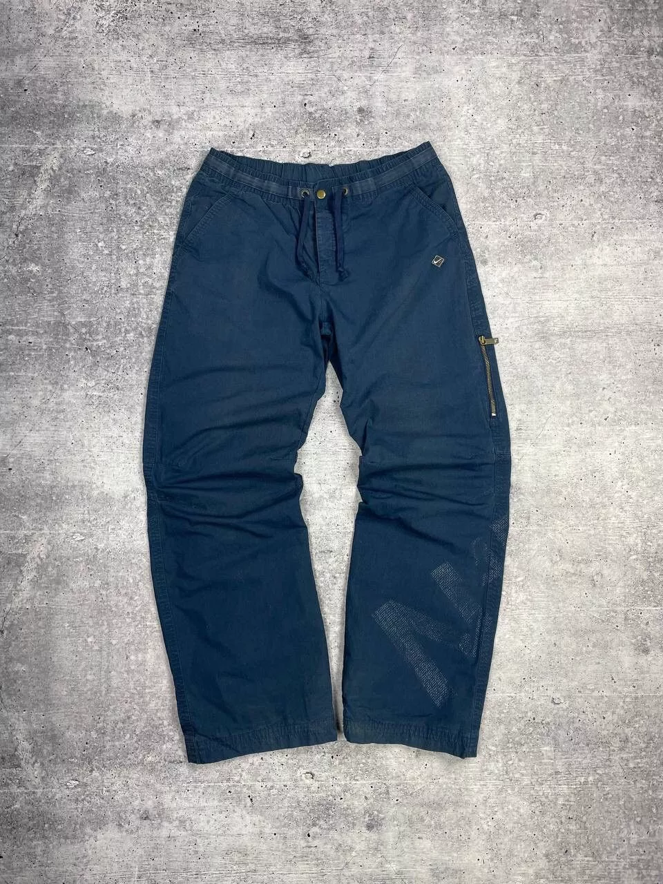 Nike Pants Nike × Vintage Vintage Nike Y2K Style Big Logo Swoosh Drill Nylon Pants Blue Streetwear