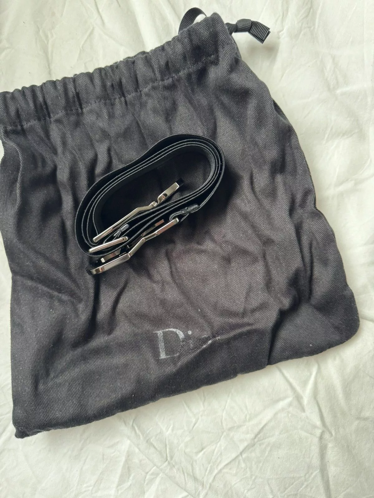 Dior Belts DIOR MENS ELASTIC BAND CD LOGO BELT Black