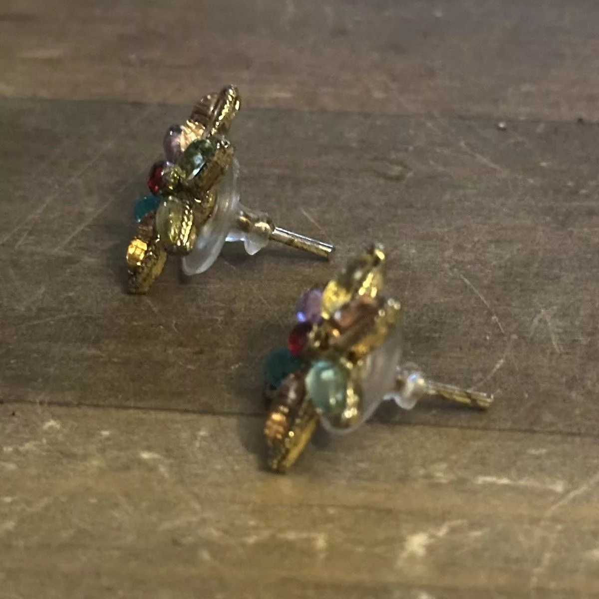 Other Earrings Other Multicolor gemstone flower earrings Gold