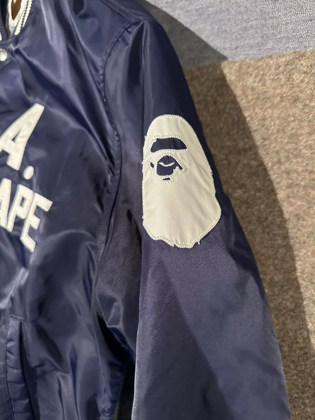 Bape Bombers Bape Baseball Jacket Blue