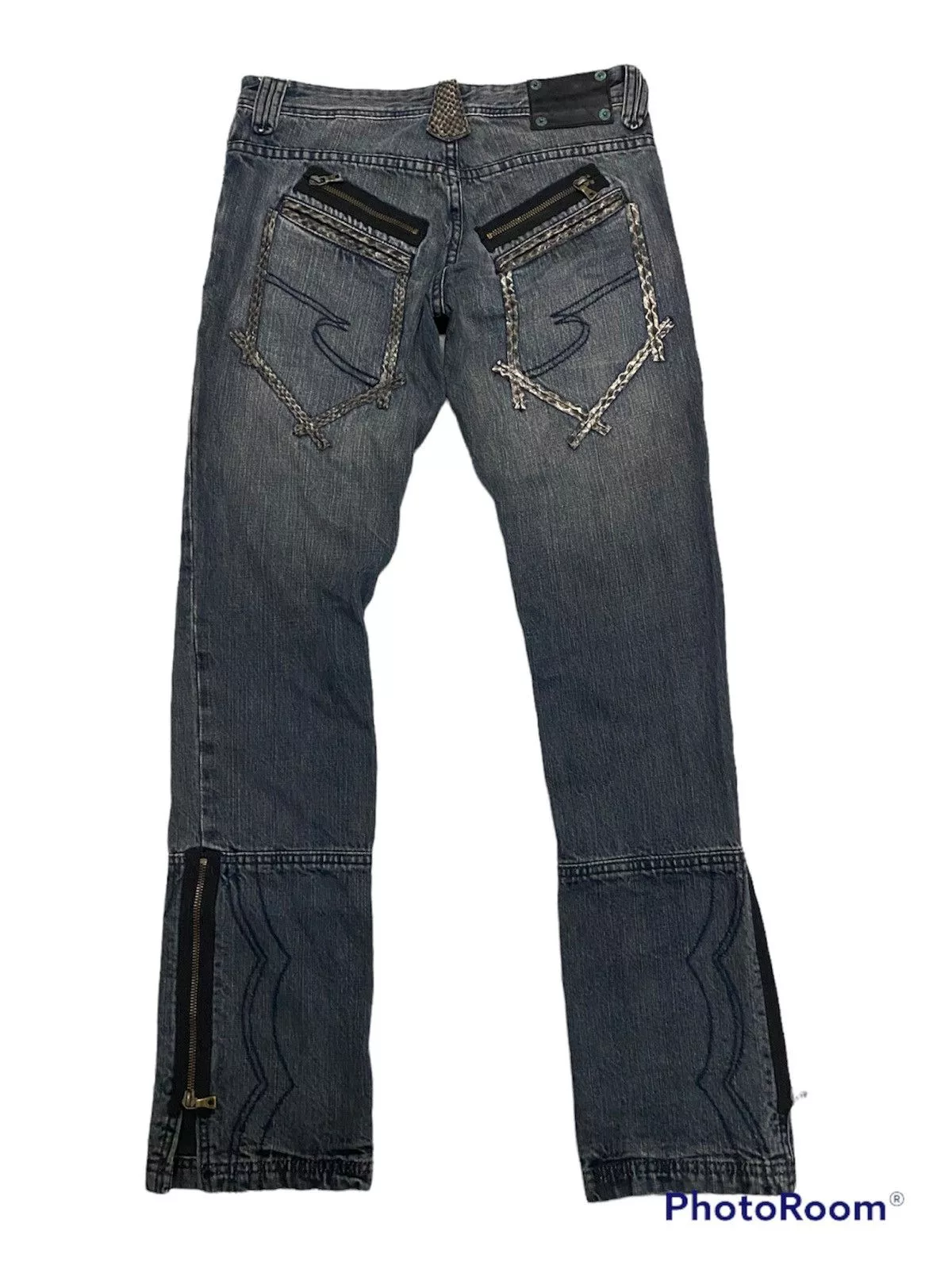 Vintage Denim Offer‼️Vintage Semantic Design Distressed Denim Jeans Blue