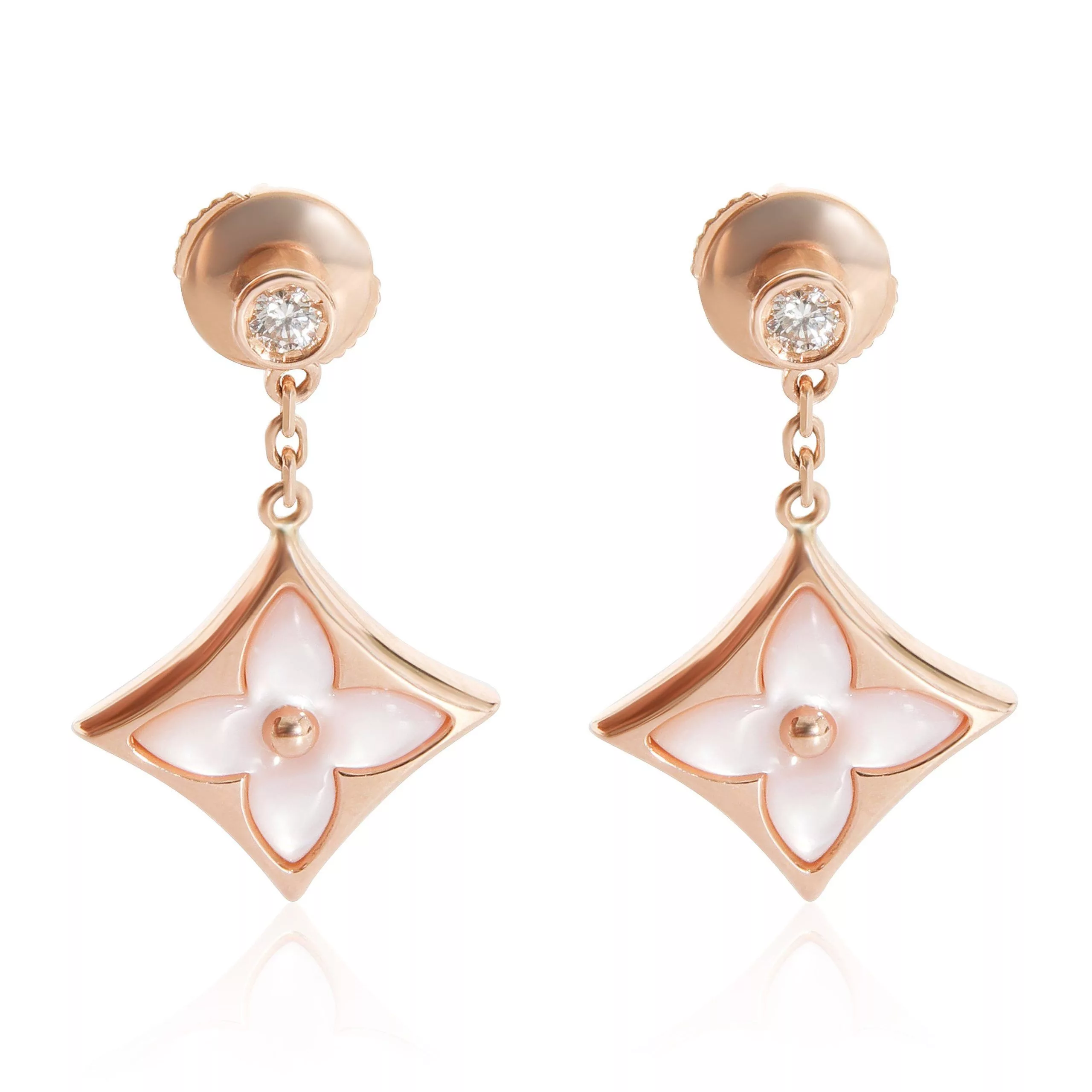 Louis Vuitton Rings Louis Vuitton Color Blossom BB Star Earrings in 18K Rose Gold 0.08 CTW