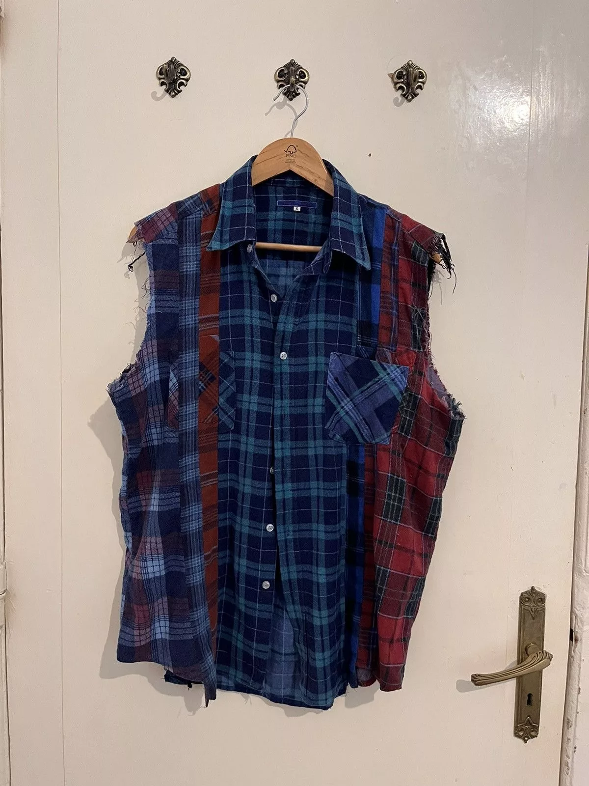 Needles Shirts Button Ups Rebuild by needles Flannel Vest Blue