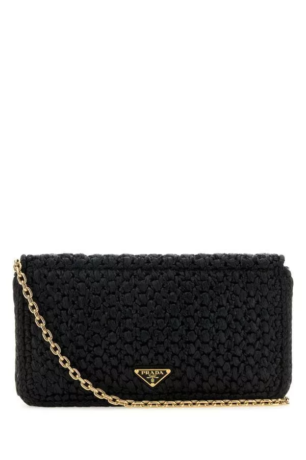Prada Crossbody Bags Prada Black Raffia Crossbody Bag Multi