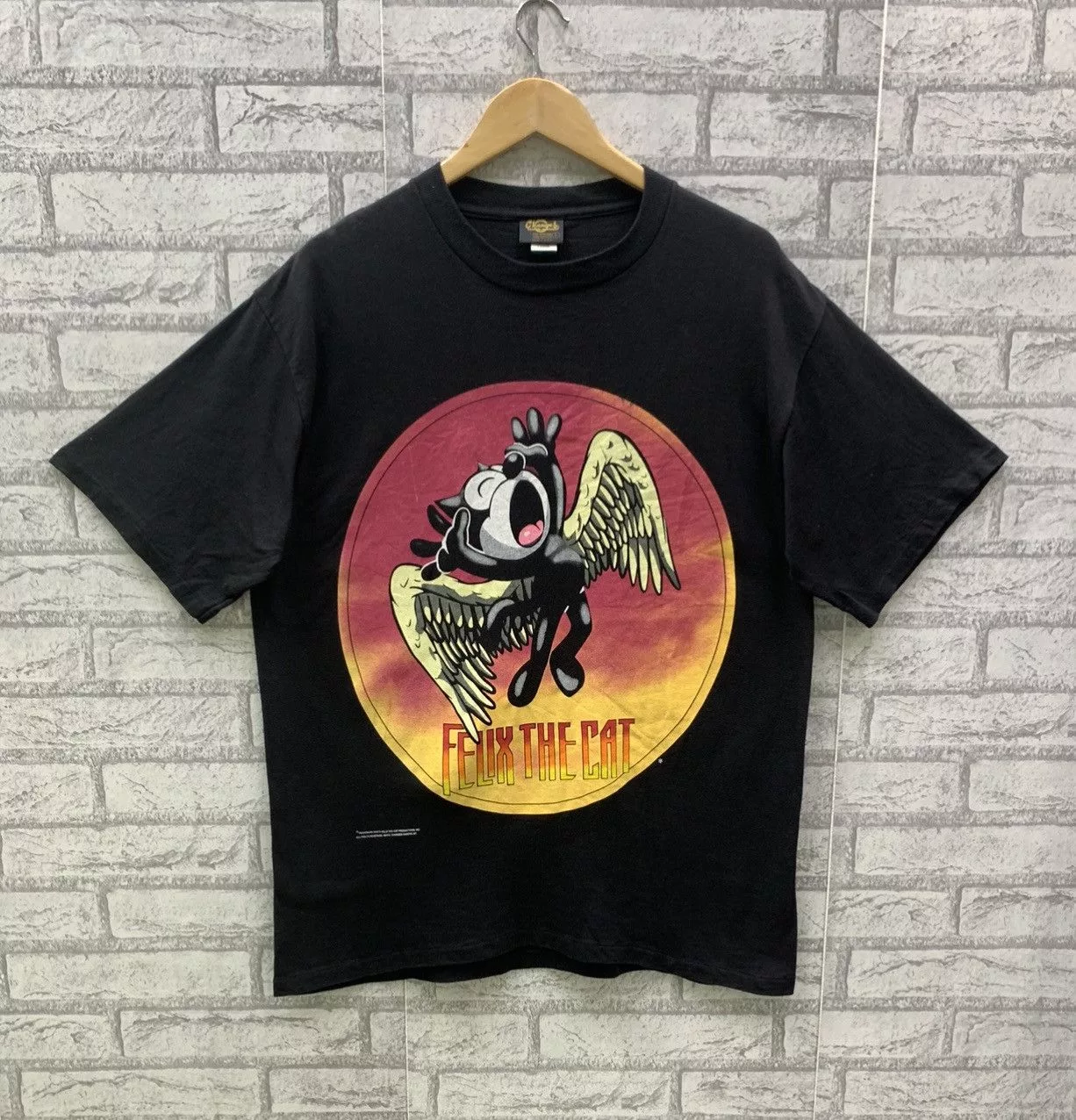 Changes Short Sleeve T Shirts Changes × Led Zeppelin × Vintage Vintage 90s Felix The Cat Led Zeppelin T-shirts Black