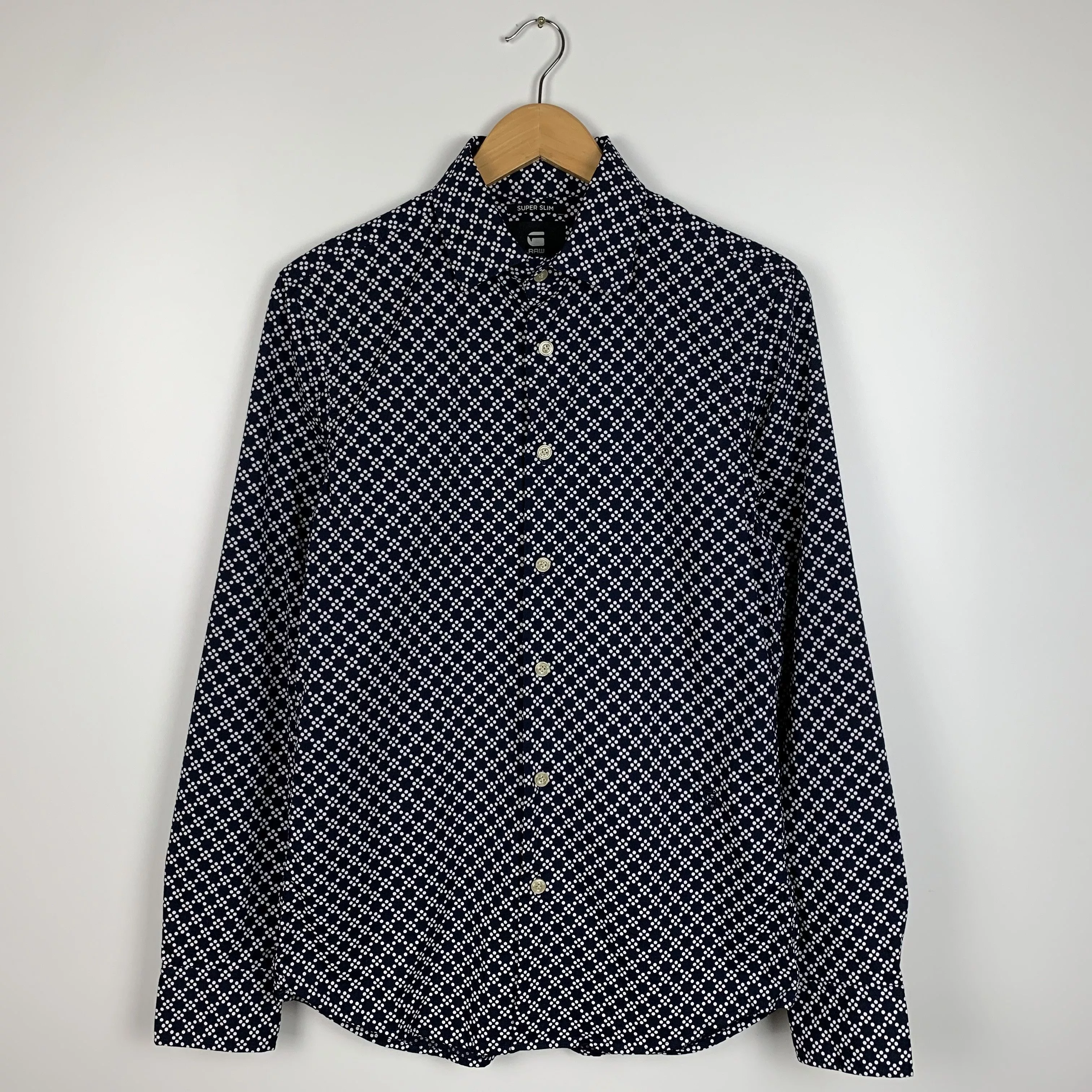 G-Star Shirts Button Ups G-star Raw Core Super Slim Shirt Check Navy Blue Size S